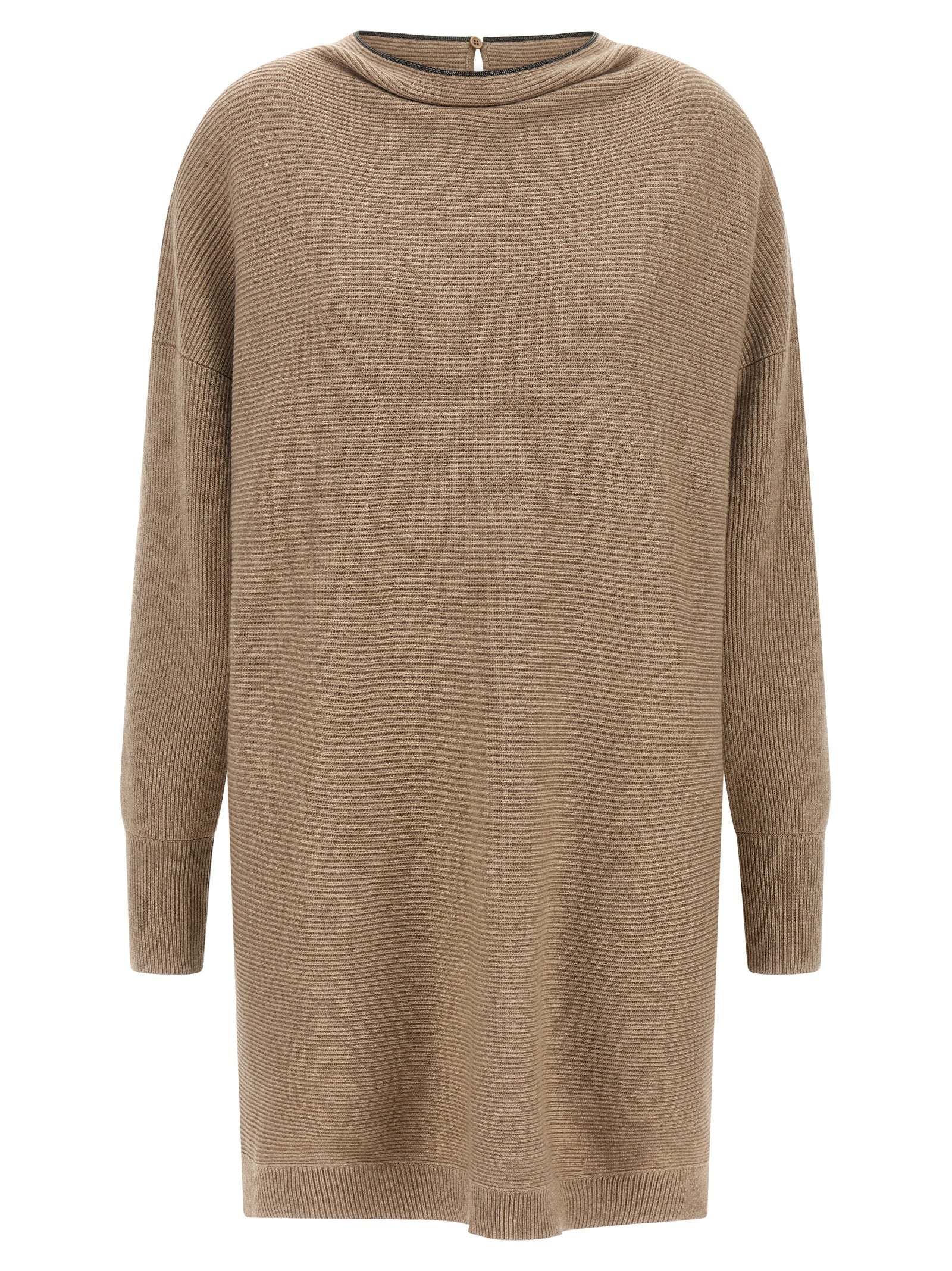 Brunello Cucinelli Beige Virgin Wool Short Dress