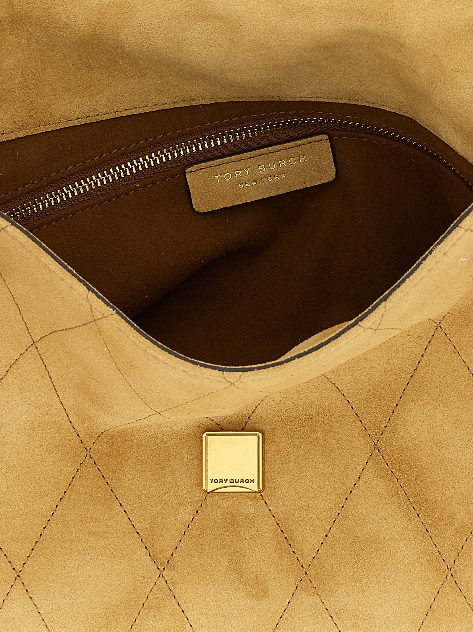 Tory Burch Beige Calfskin Shoulder Bag