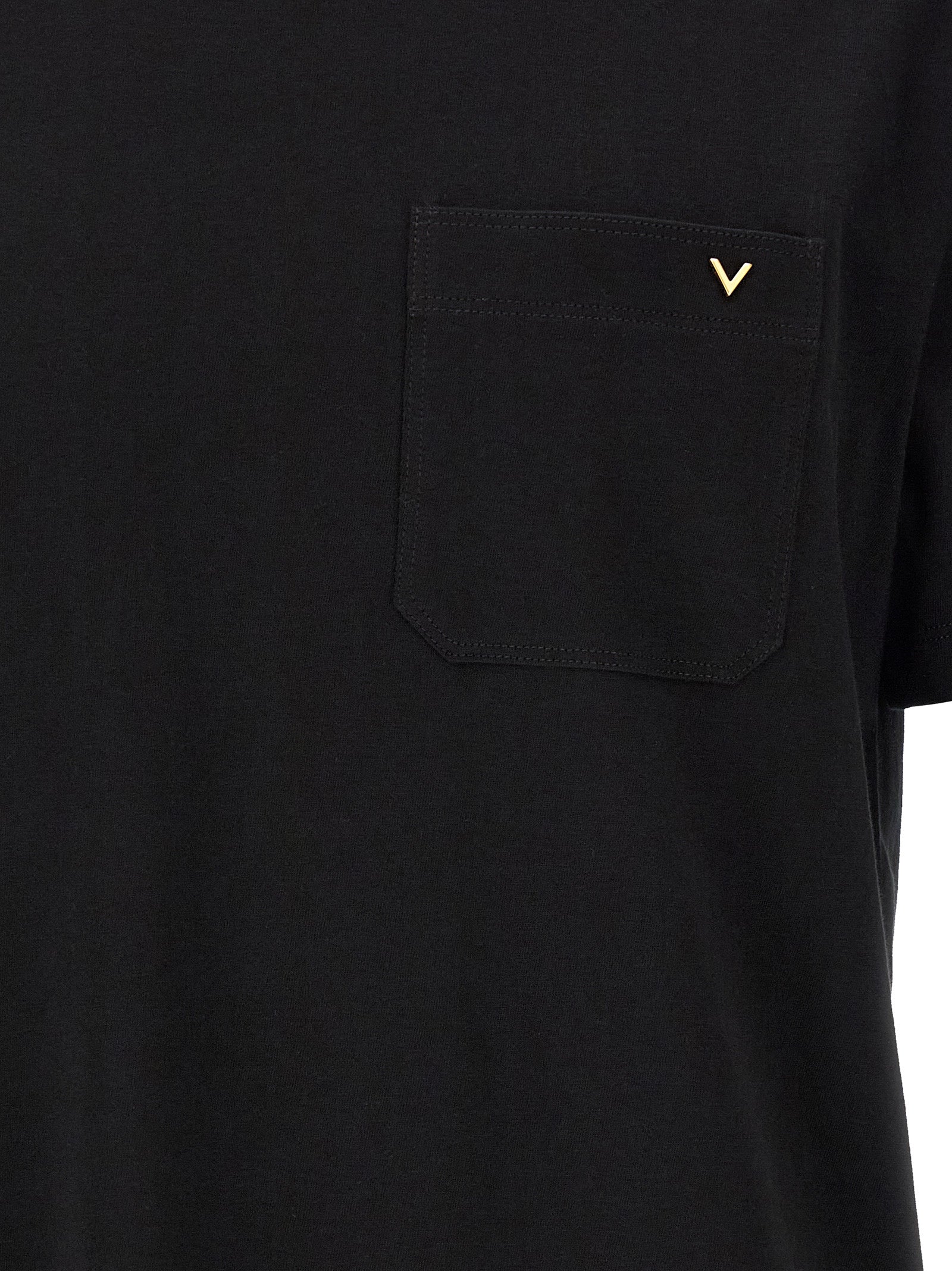 Valentino Garavani Black Cotton T-Shirt