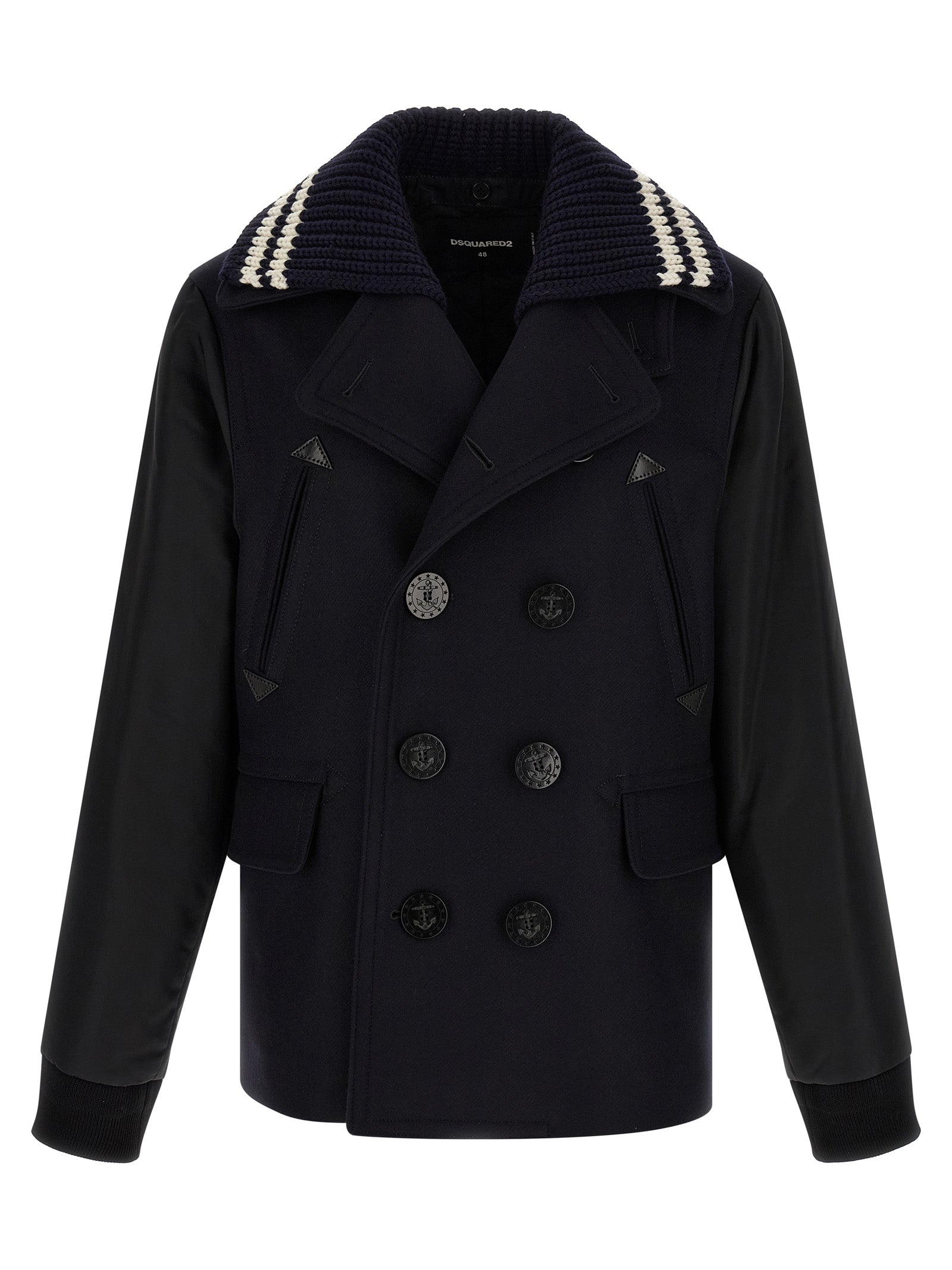 Dsquared² Blue Wool Coat