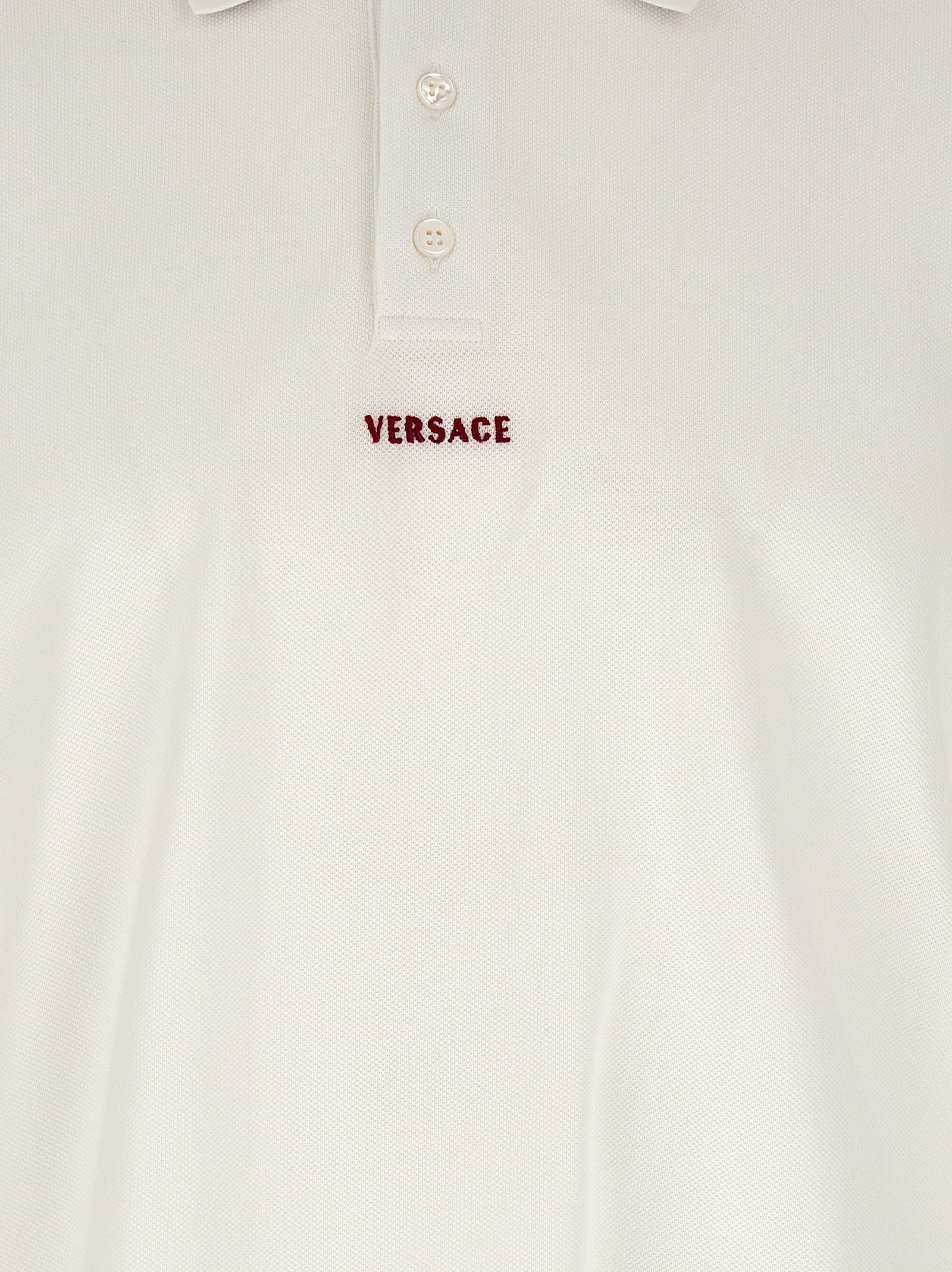 Versace White Cotton Polo Shirt