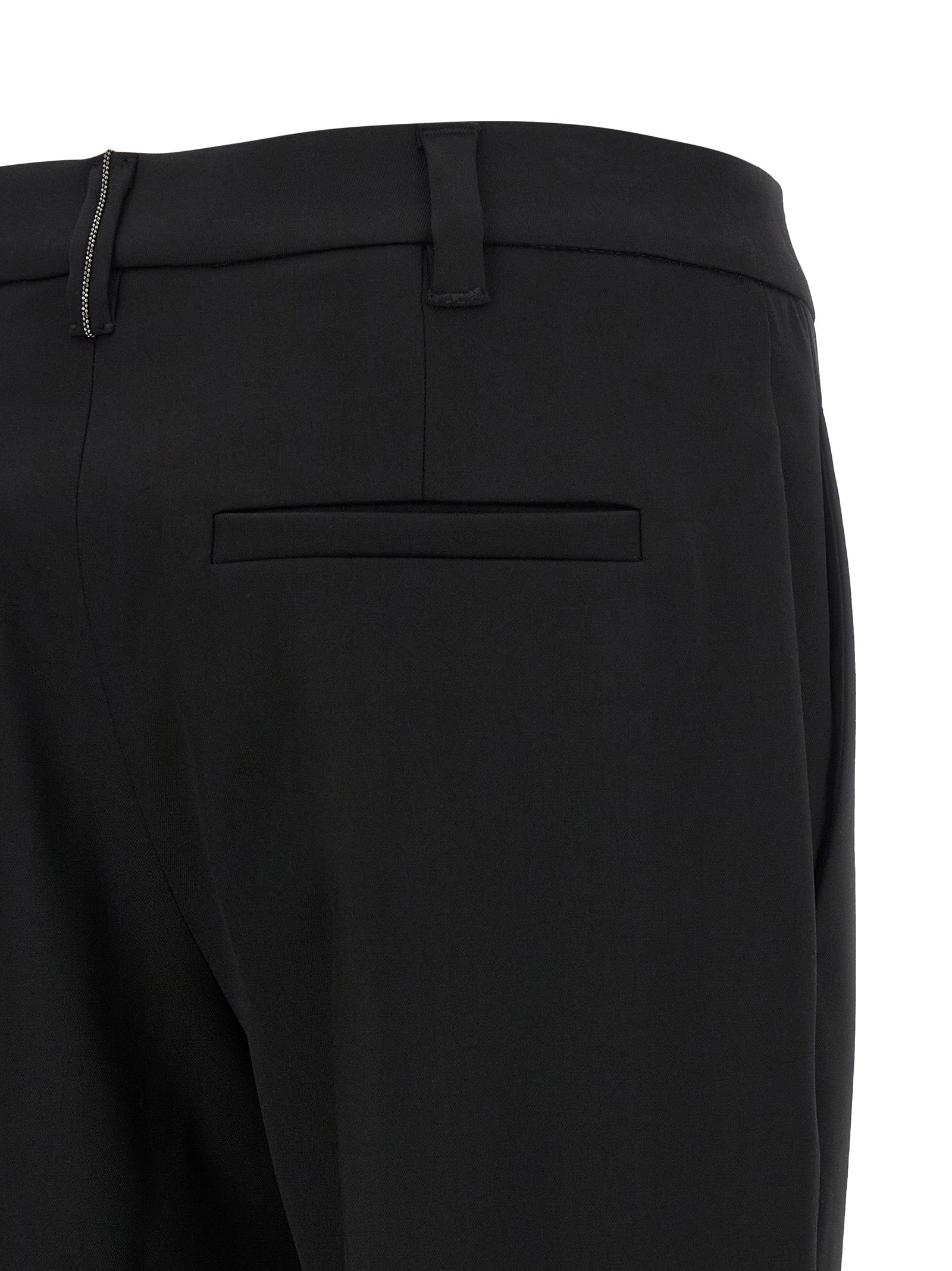Brunello Cucinelli Black Virgin Wool Dress Pants