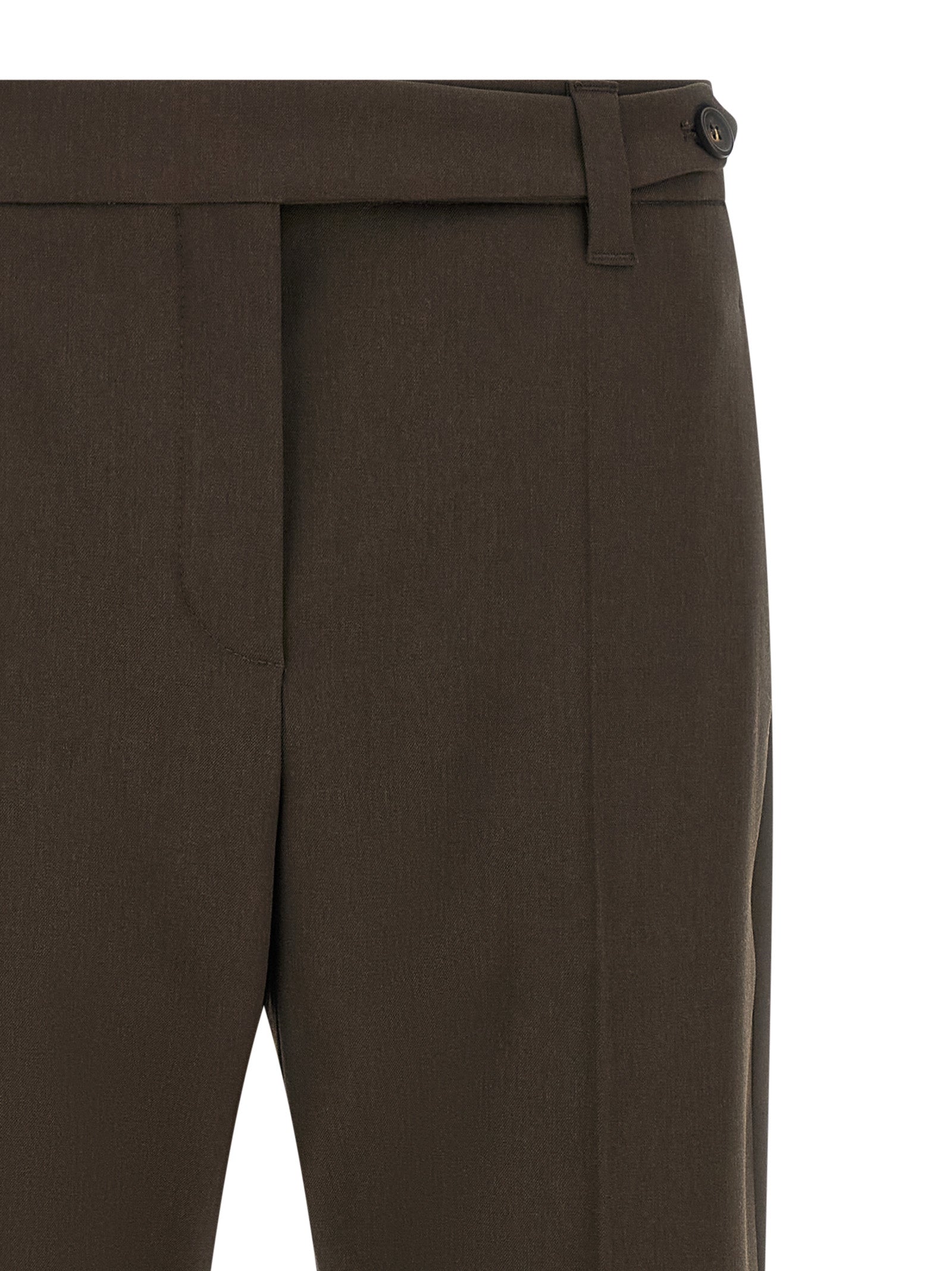 Brunello Cucinelli Brown Virgin Wool Dress Pants