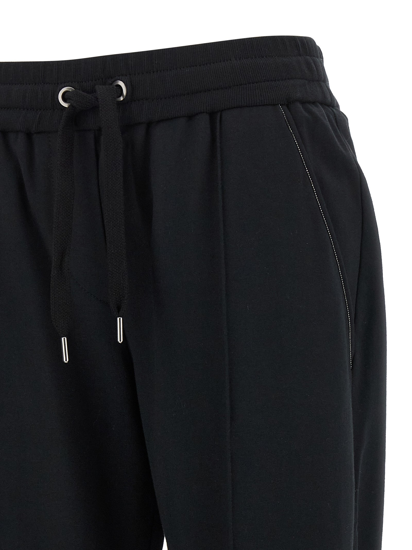 Brunello Cucinelli Black Cotton Joggers (Workout Pants)