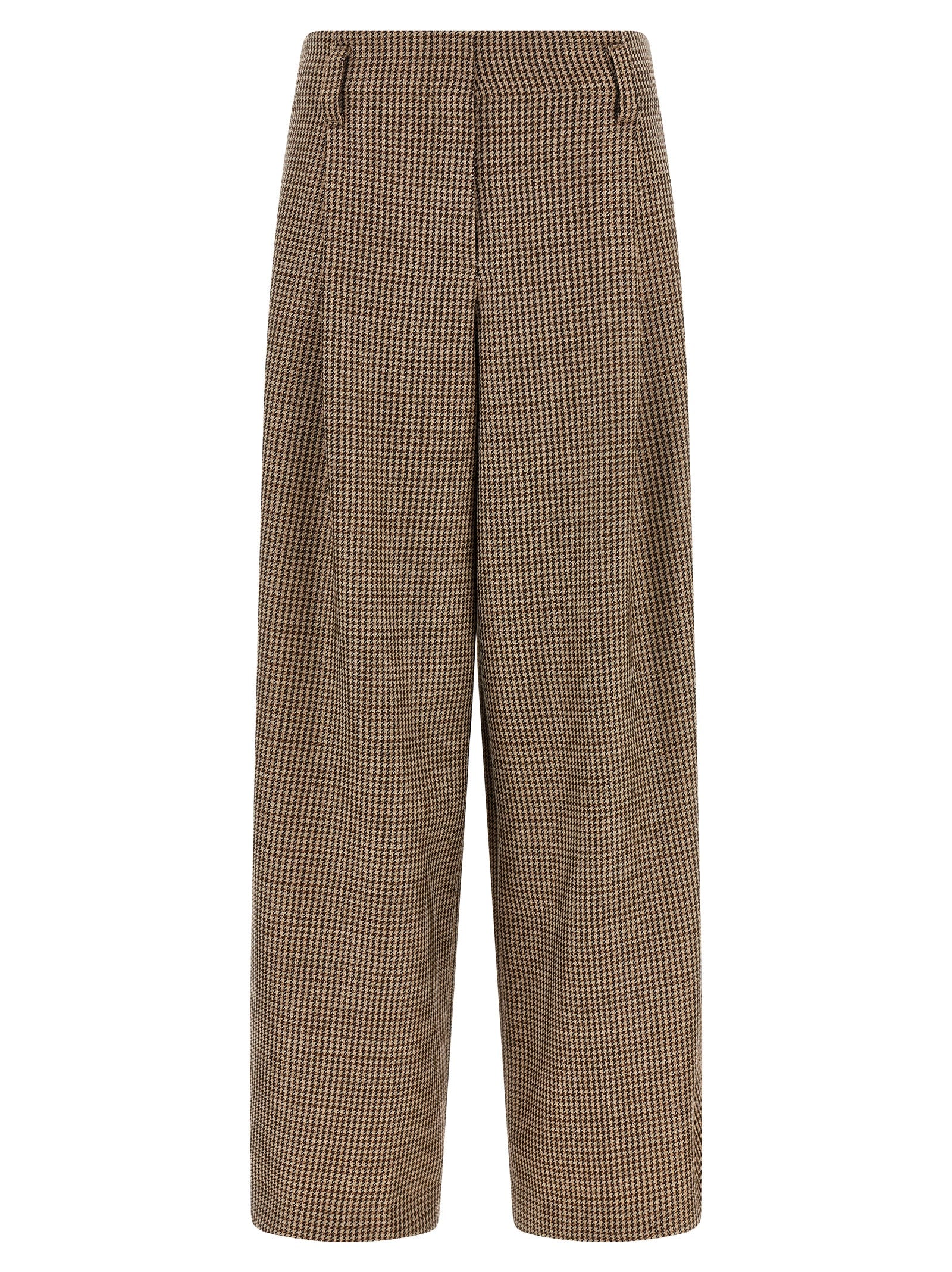 Brunello Cucinelli Brown Virgin Wool Flared Pants