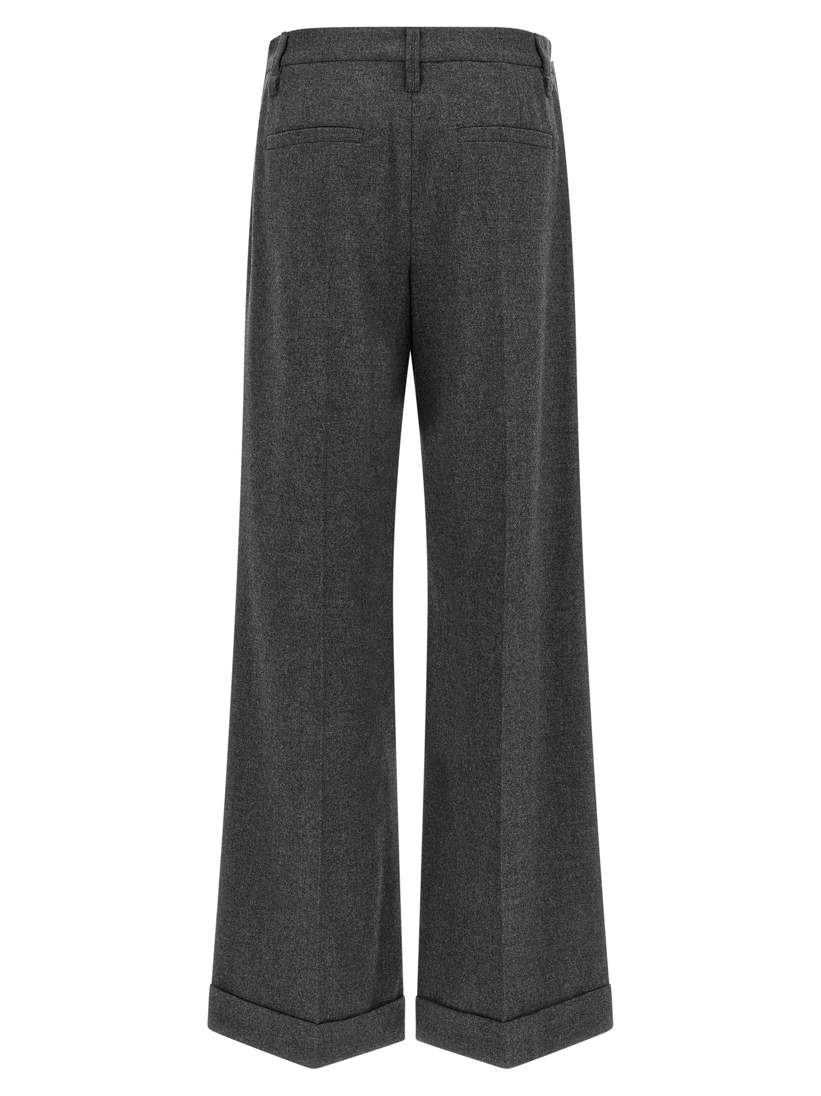 Brunello Cucinelli Gray Virgin Wool Casual Pants