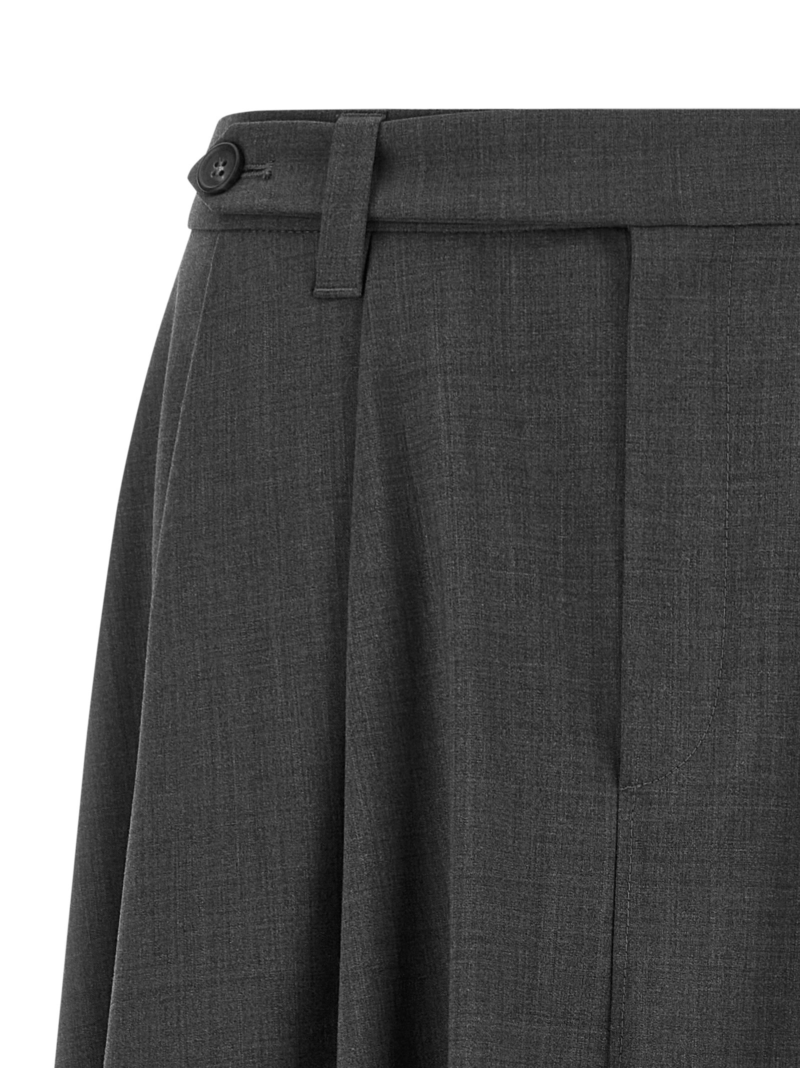 Brunello Cucinelli Gray Virgin Wool Midi Skirt