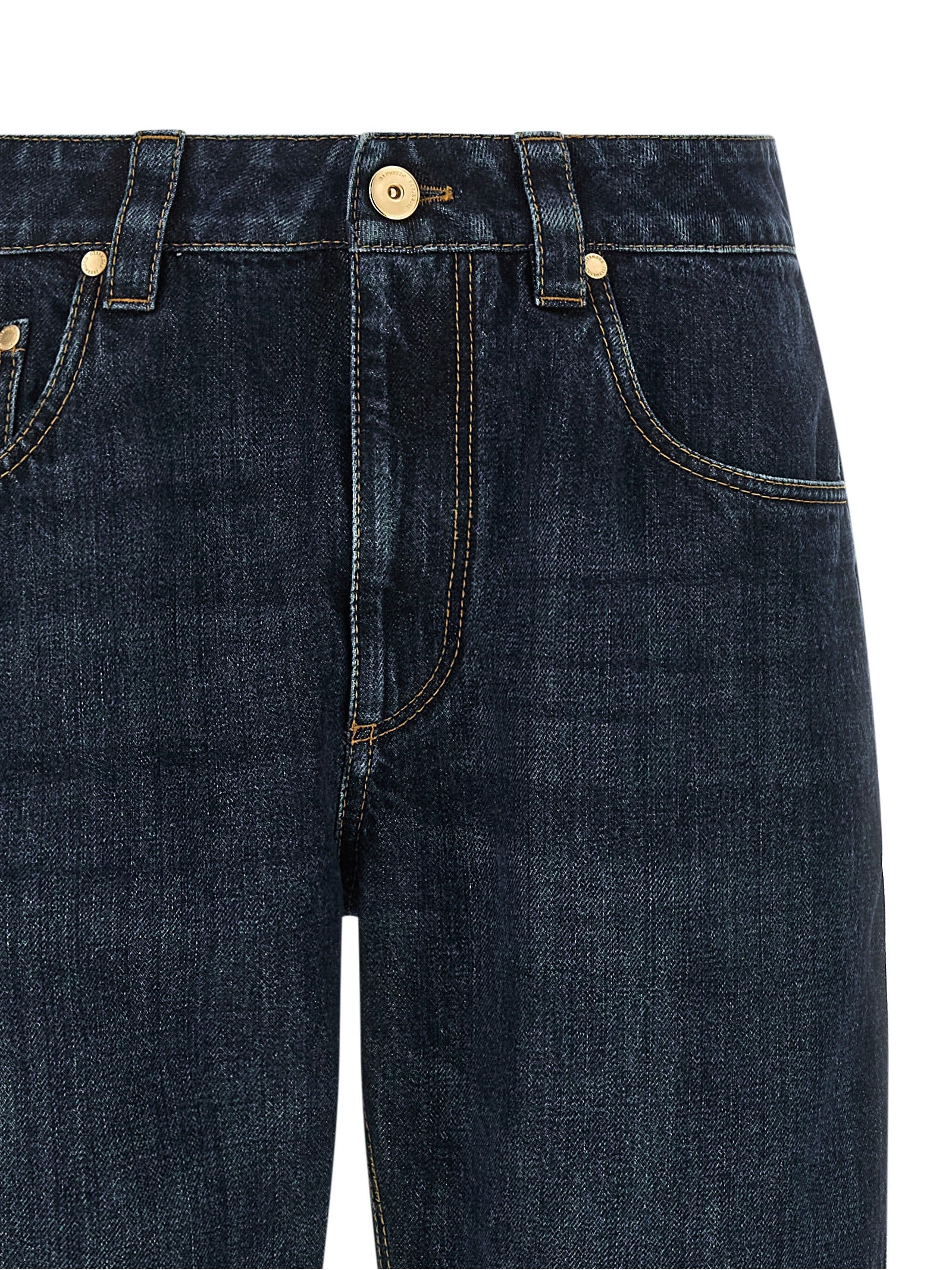 Brunello Cucinelli Blue Cotton Straight-Leg Jeans