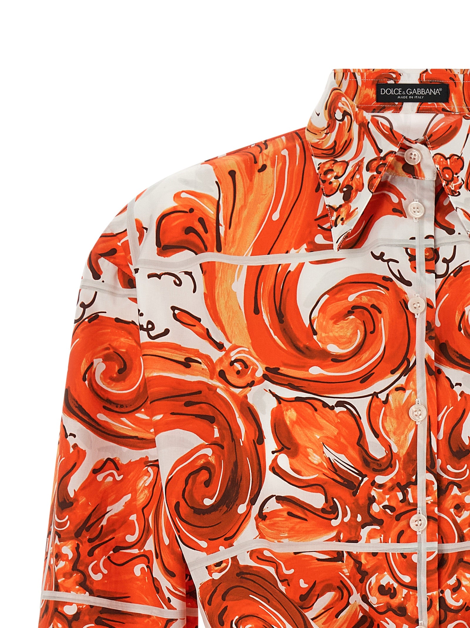 Dolce & Gabbana Orange Cotton Blouse