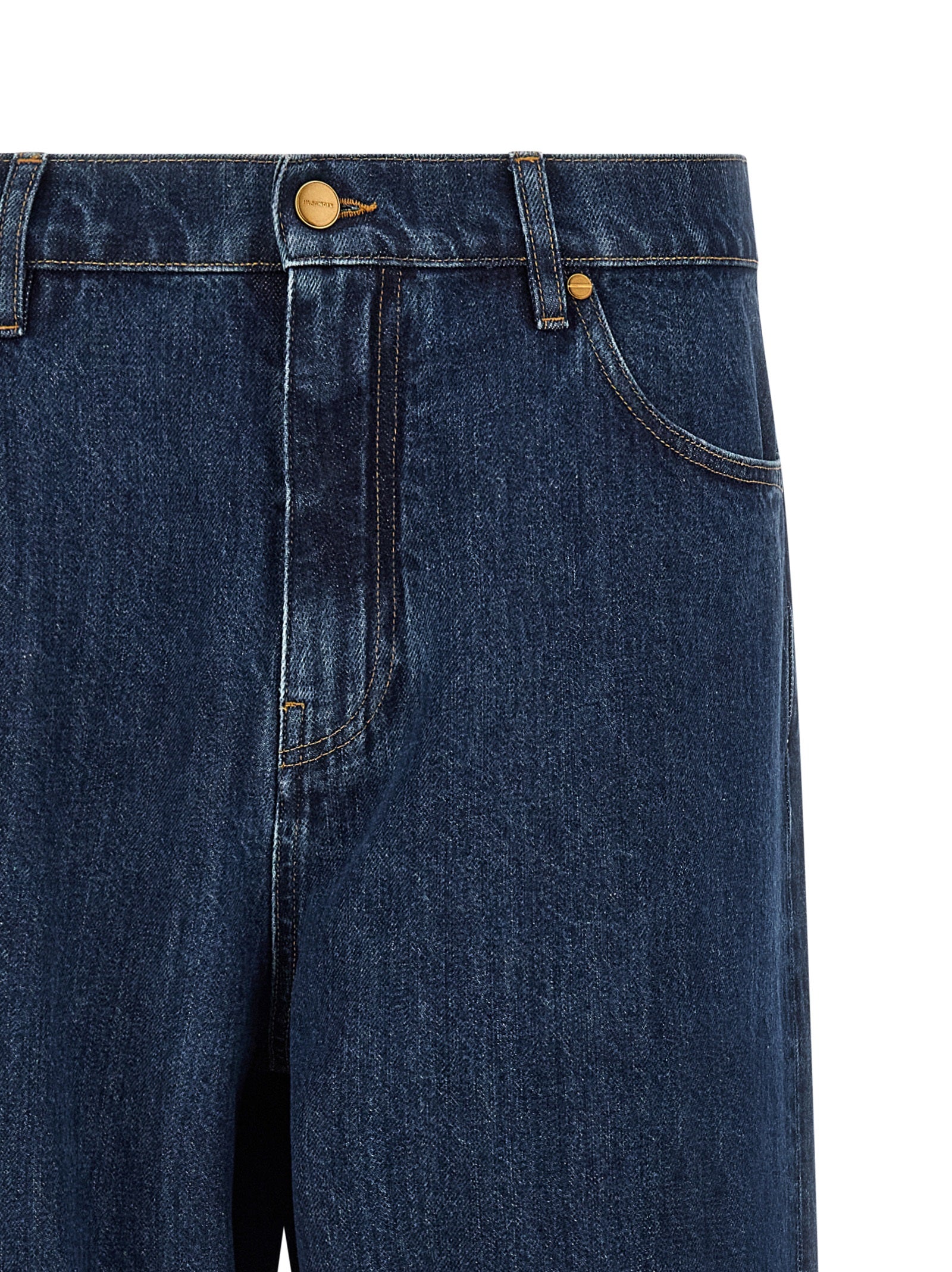 Jil Sander Blue Cotton Straight-Leg Jeans