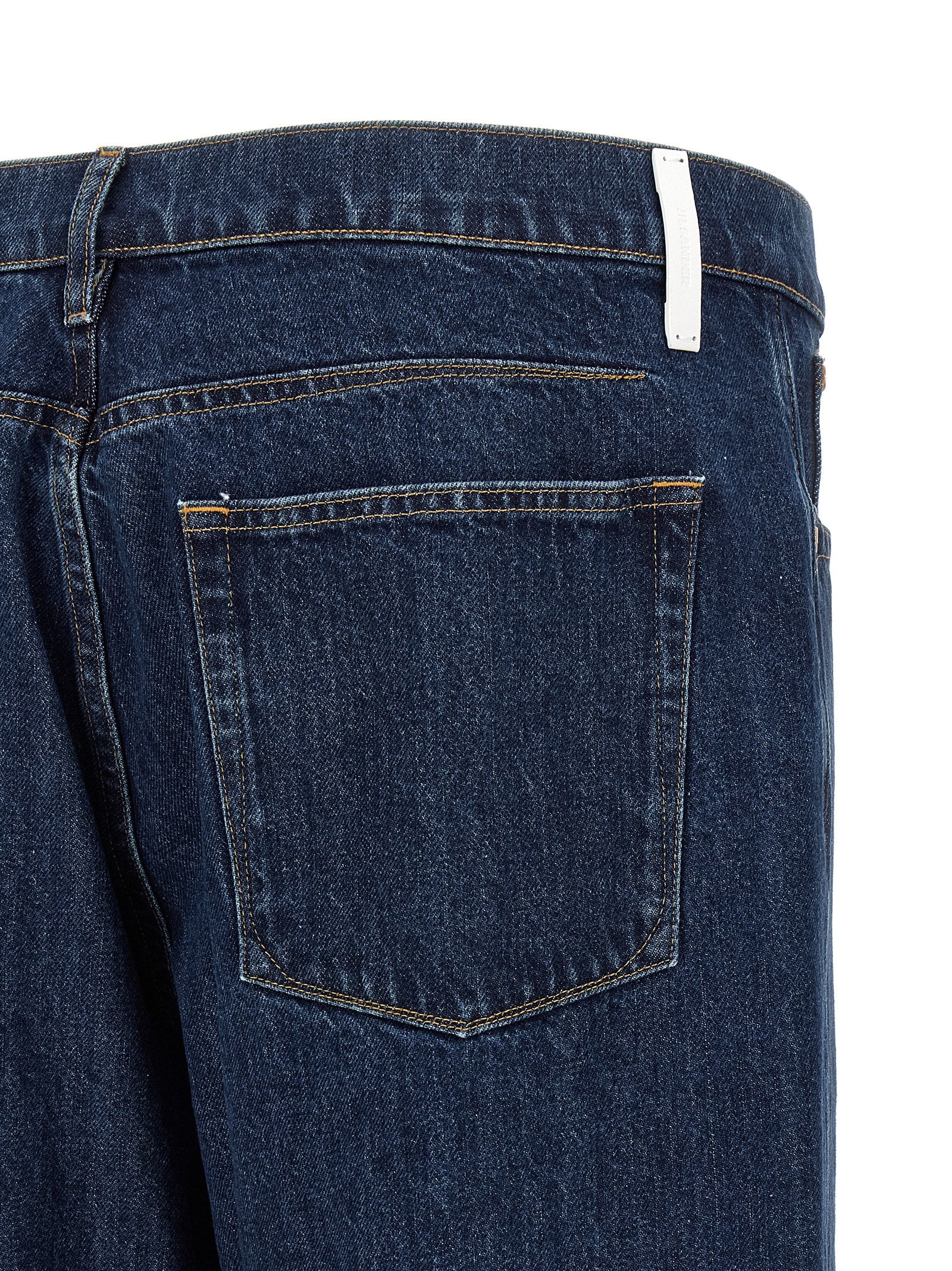 Jil Sander Blue Cotton Straight-Leg Jeans