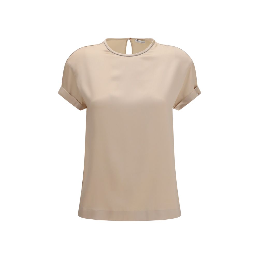 Brunello Cucinelli Beige Elastane Blouse