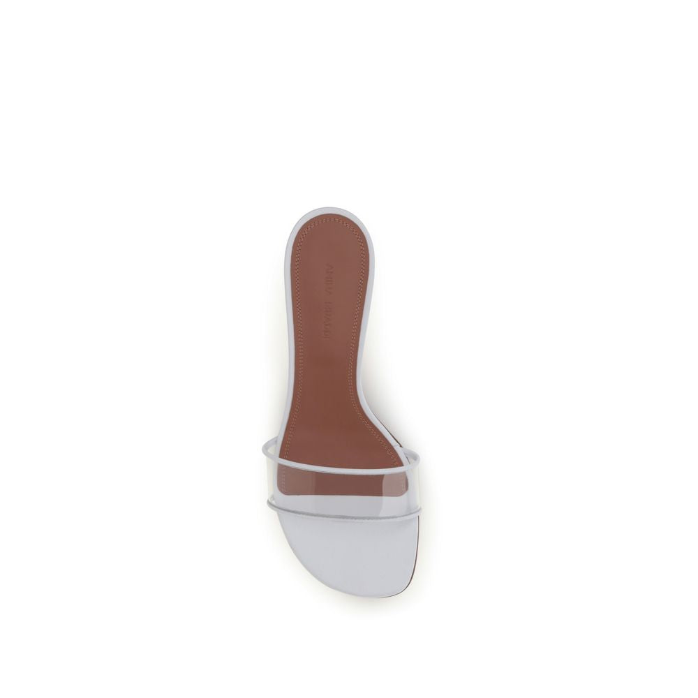Amina Muaddi White Pvc Sandals
