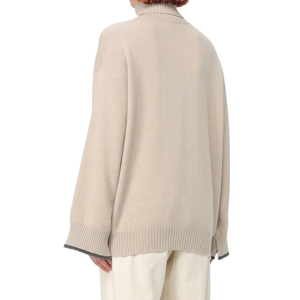 Brunello Cucinelli Beige Cashmere Turtleneck