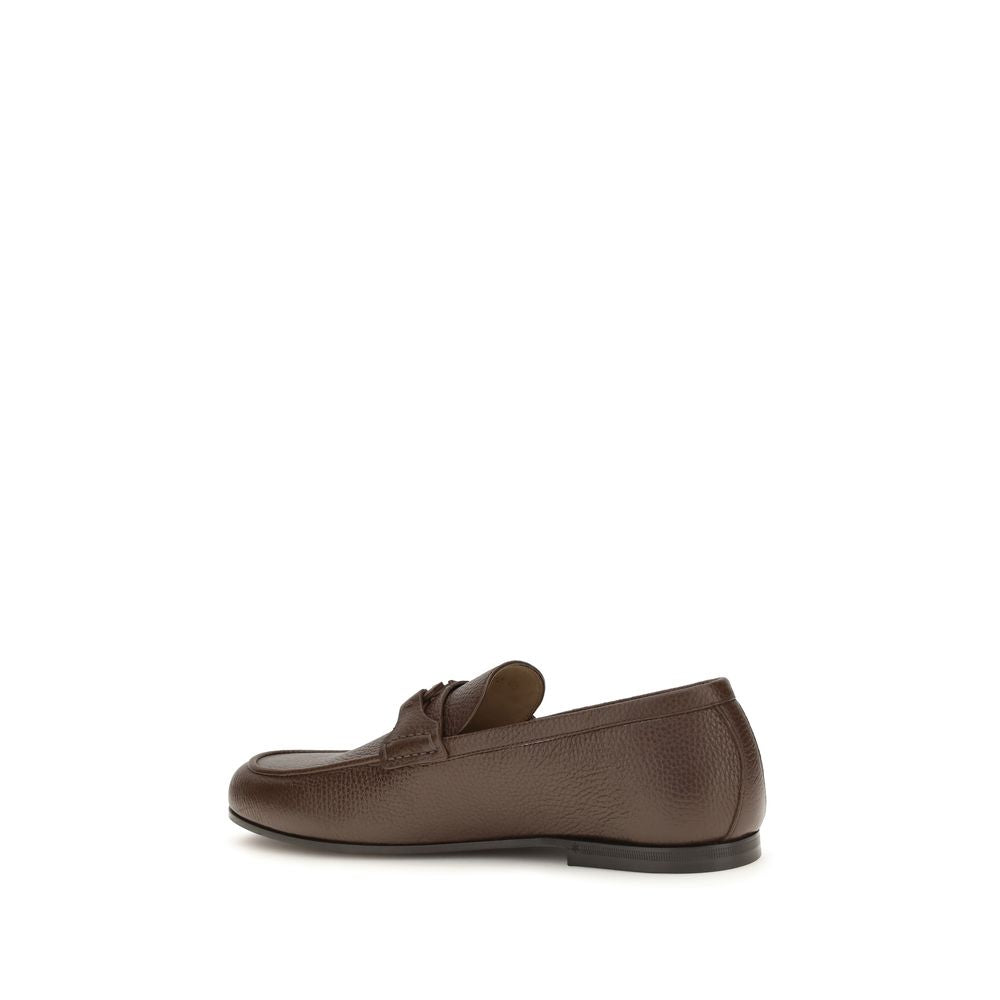 Valentino Garavani Brown Deer Slip-On Loafers