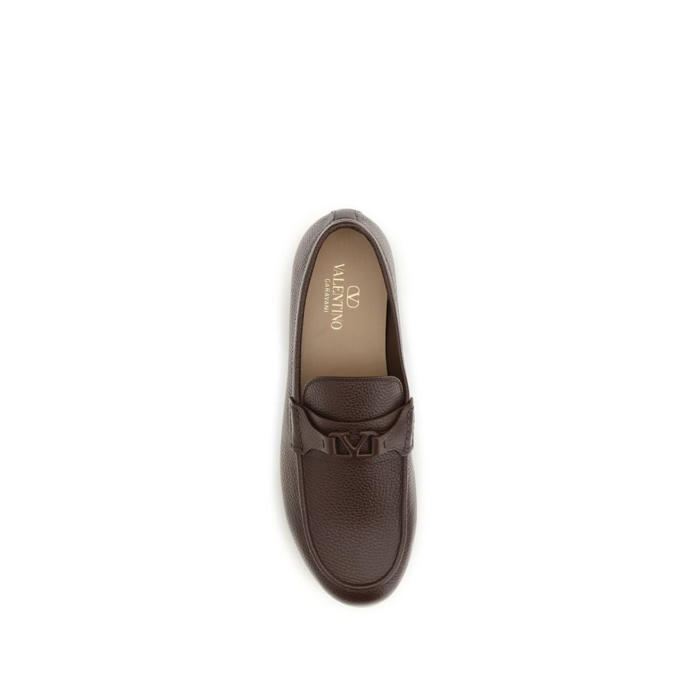 Valentino Garavani Brown Deer Slip-On Loafers