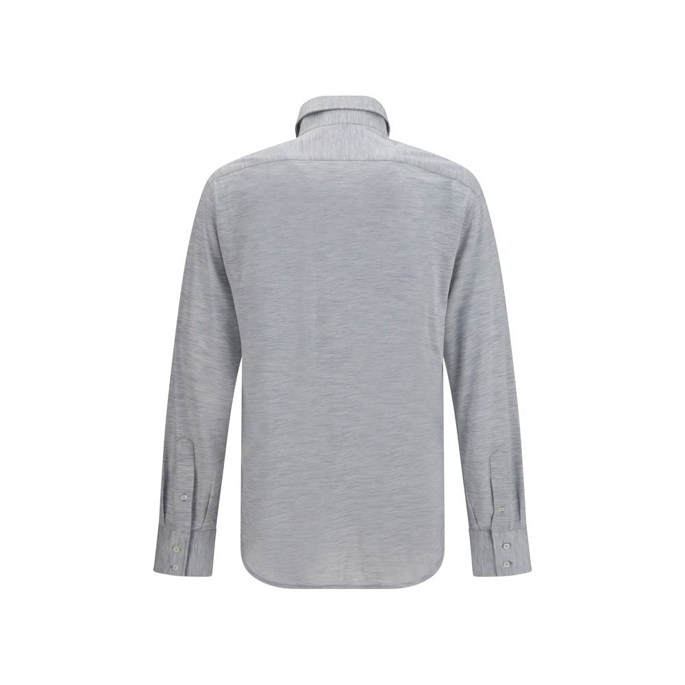 Brunello Cucinelli Gray Silk Dress Shirt