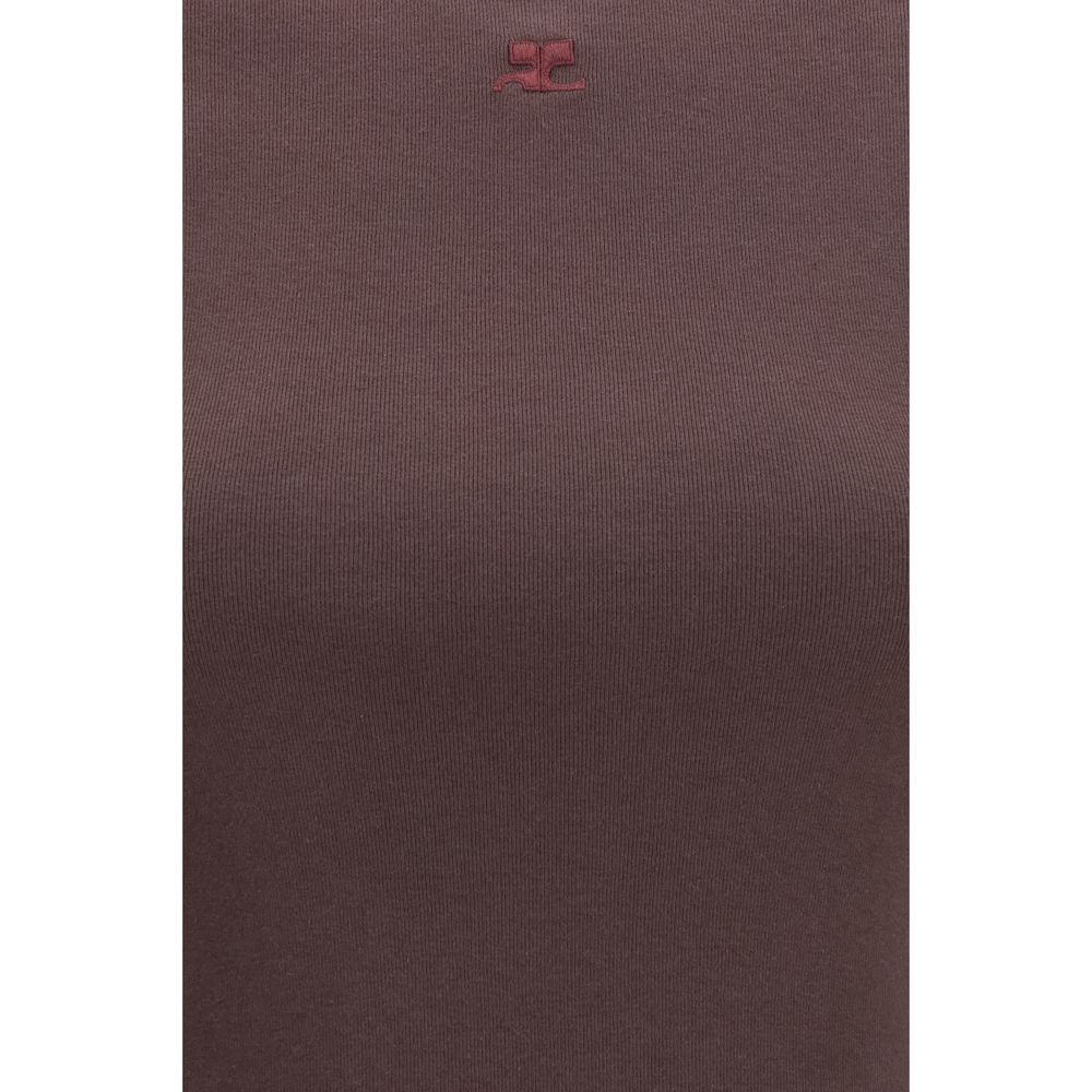 Courrèges Brown Cotton T-Shirt