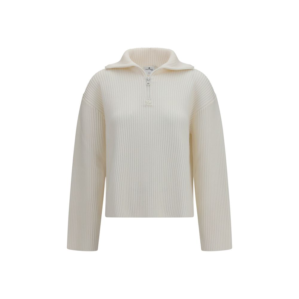Courrèges White Wool Oves Aries Sweatshirt