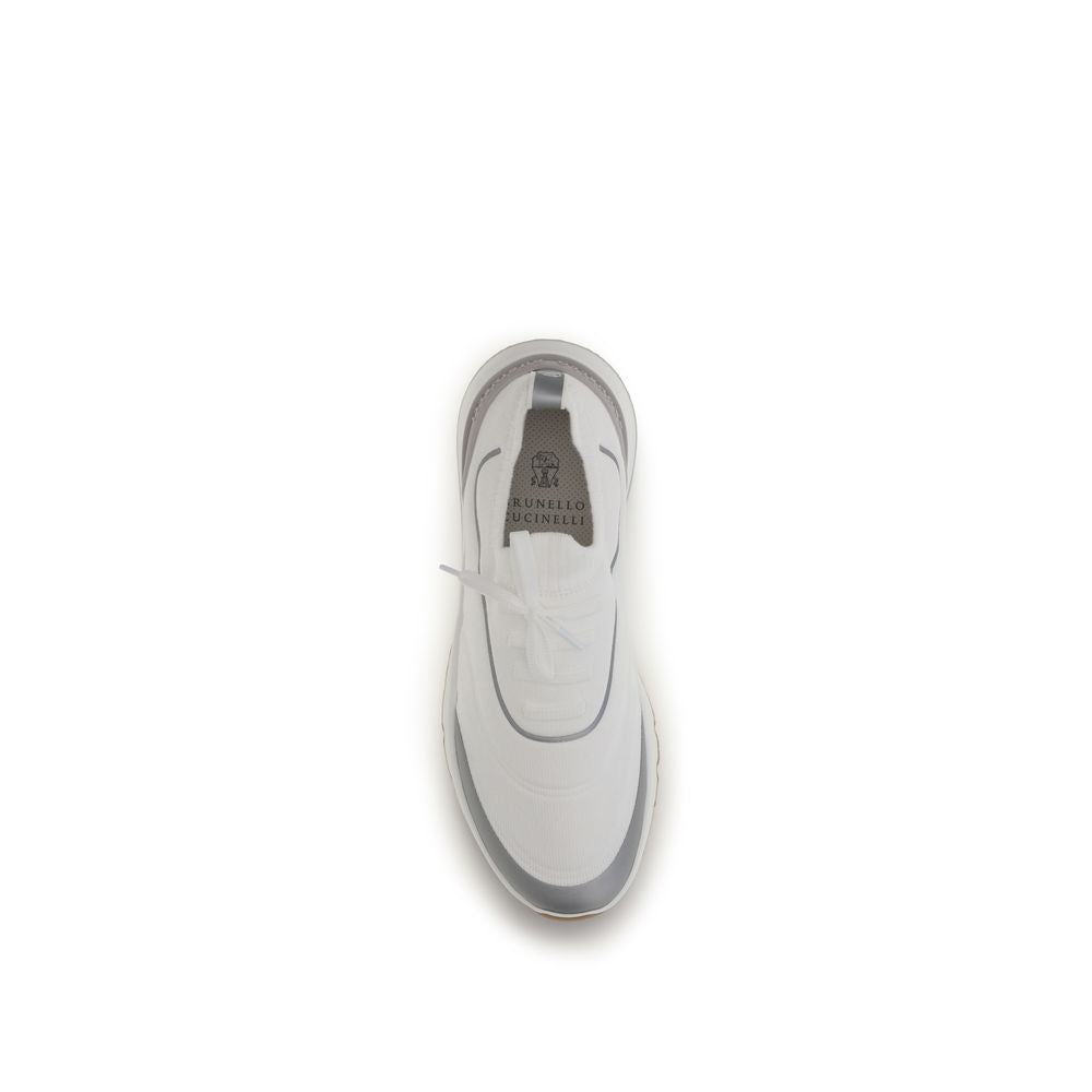 Brunello Cucinelli White Cotton Athletic Sneakers