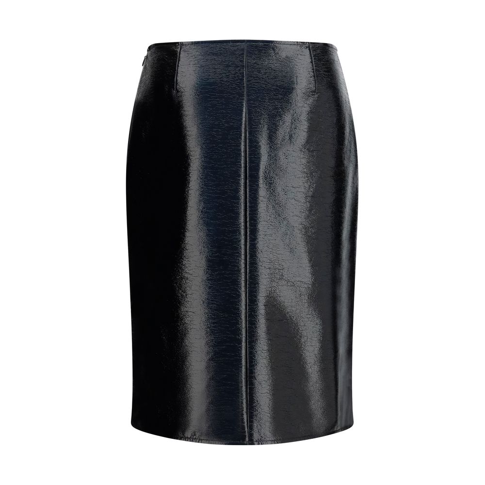 Courrèges Bordeaux Cotton Midi Skirt