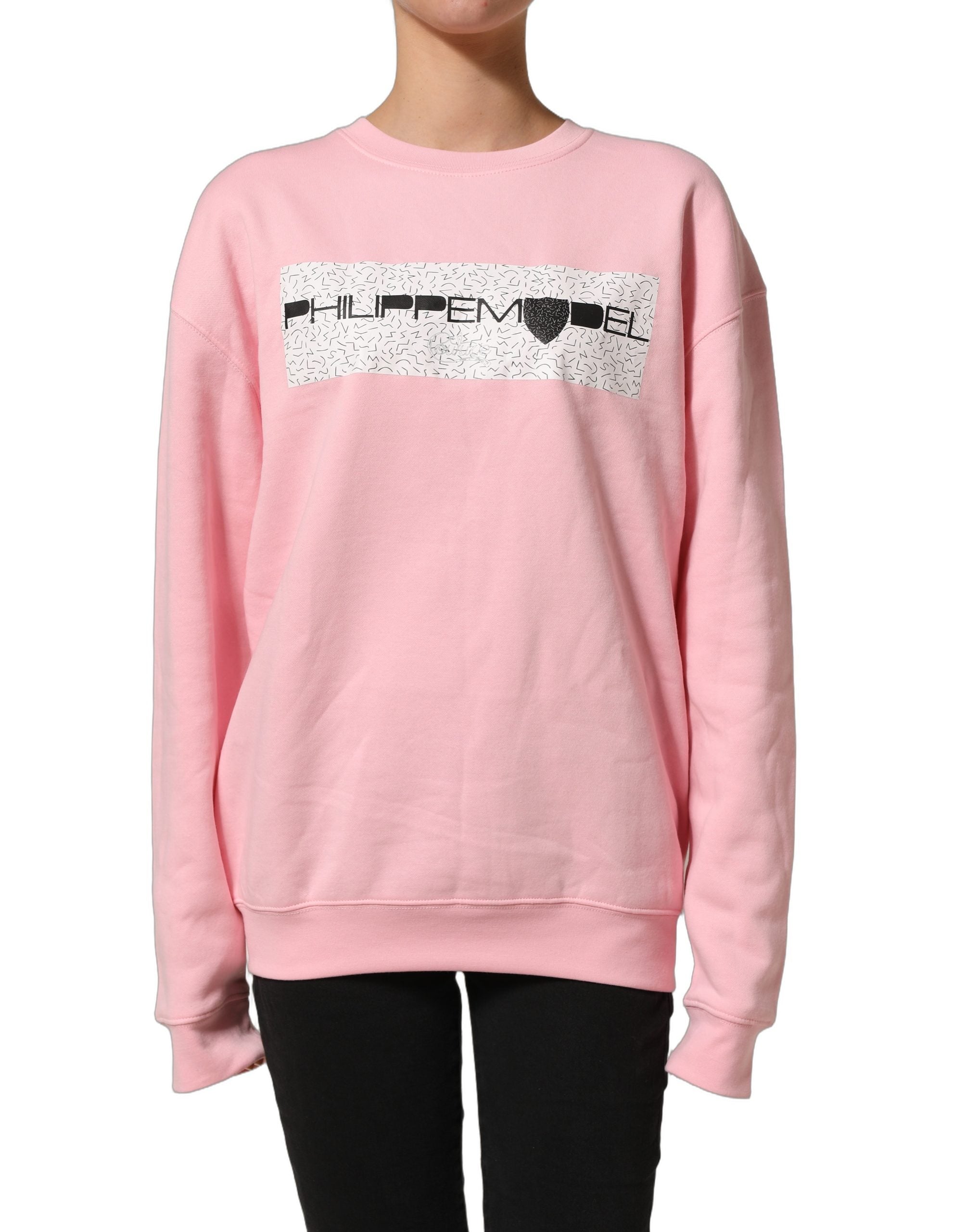 Philippe Model Pink Cotton Logo Long Sleeves Pullover Sweater