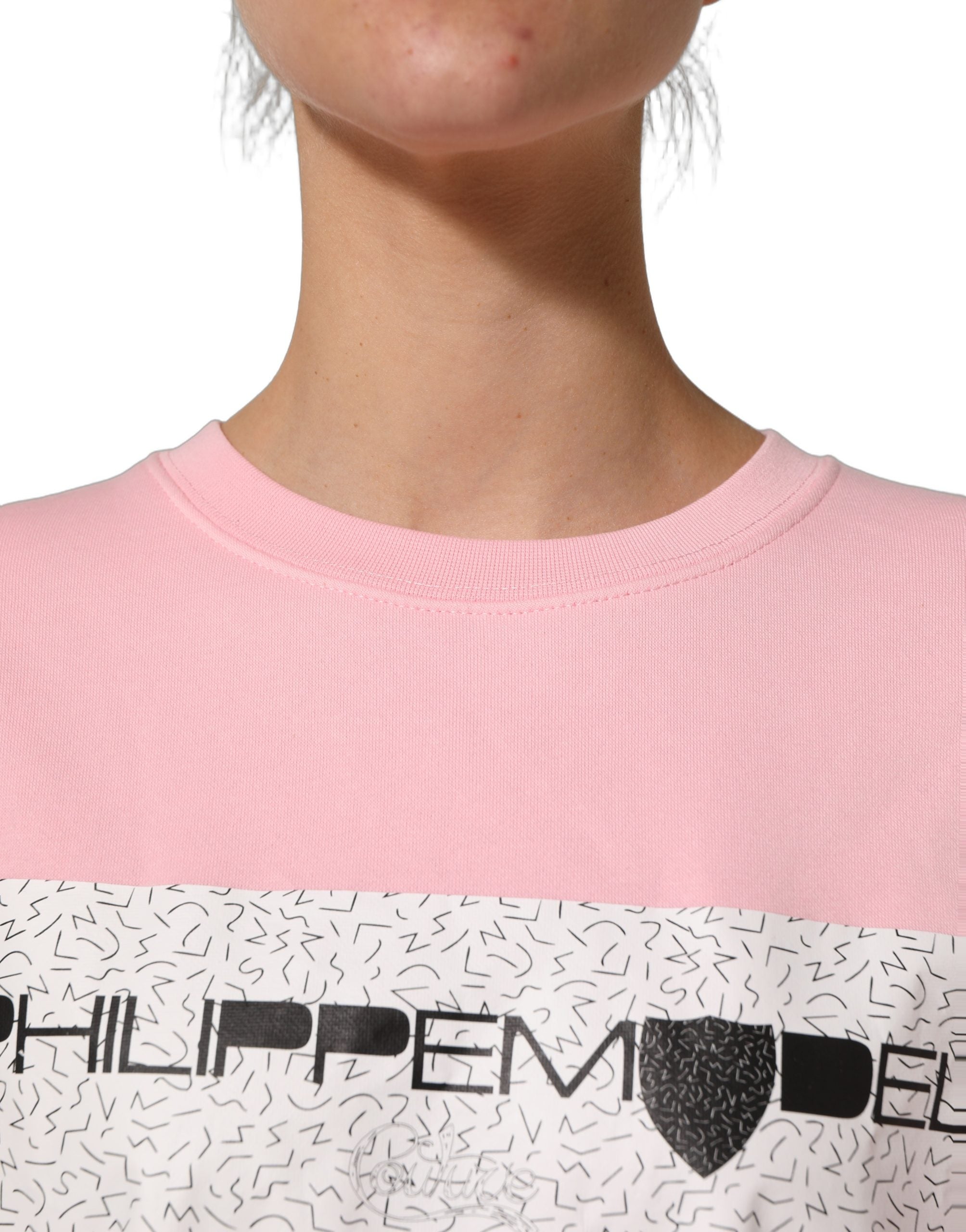 Philippe Model Pink Cotton Logo Long Sleeves Pullover Sweater