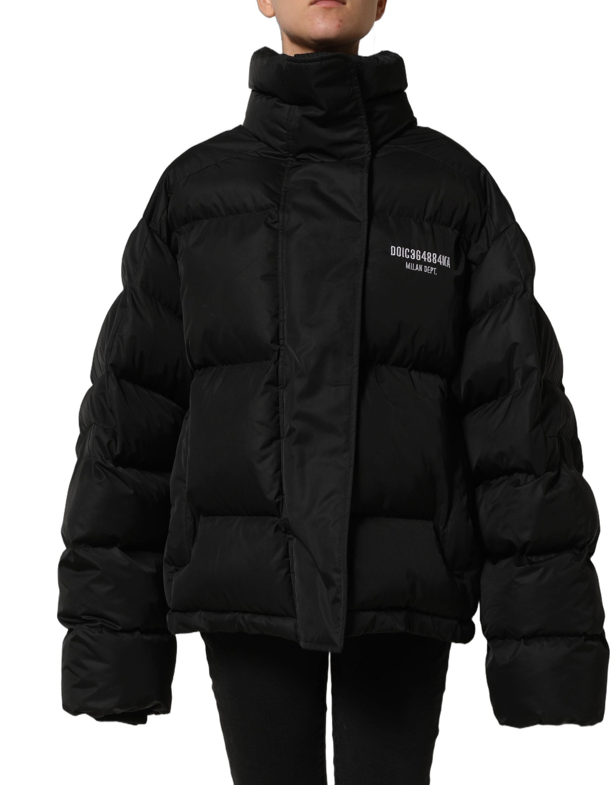 Dolce & Gabbana Black DGVIB3 Embroidered Padded Puffer Jacket