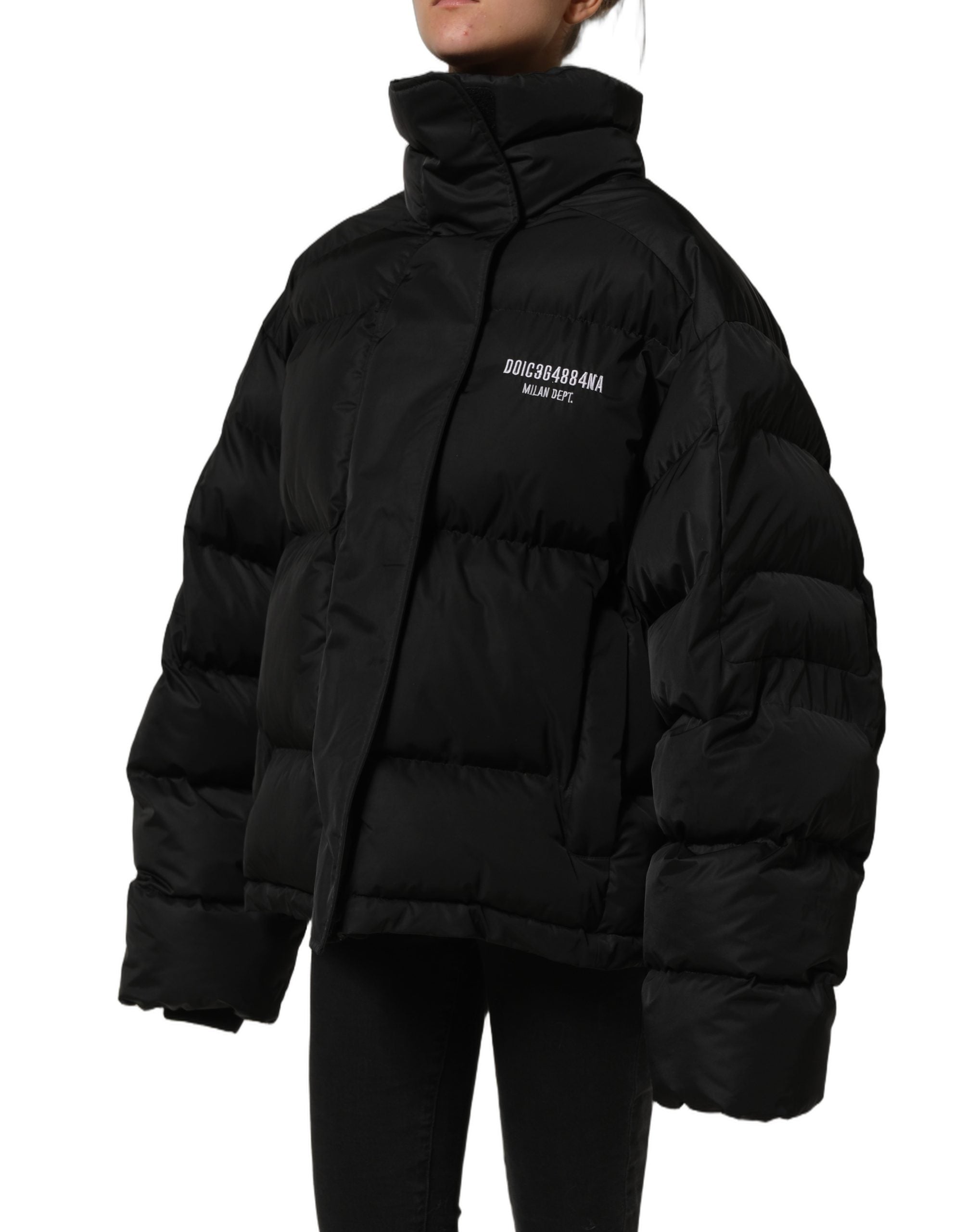 Dolce & Gabbana Black DGVIB3 Embroidered Padded Puffer Jacket