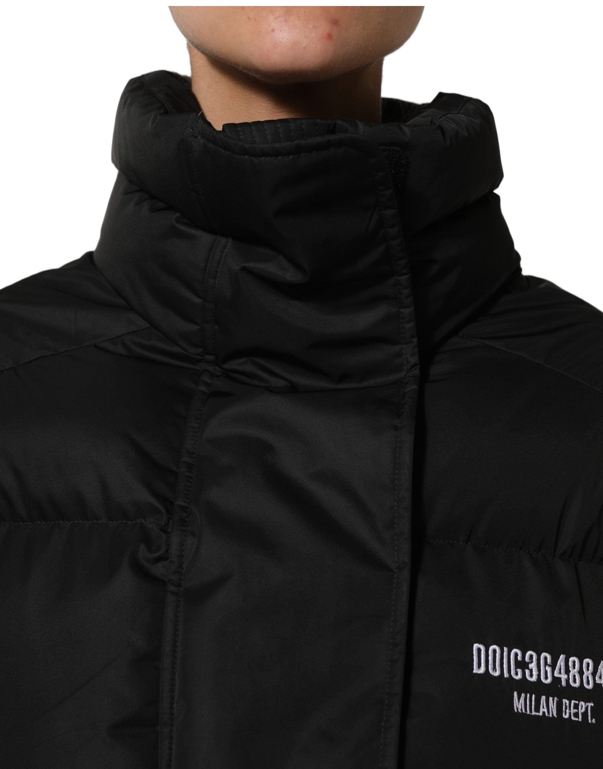 Dolce & Gabbana Black DGVIB3 Embroidered Padded Puffer Jacket