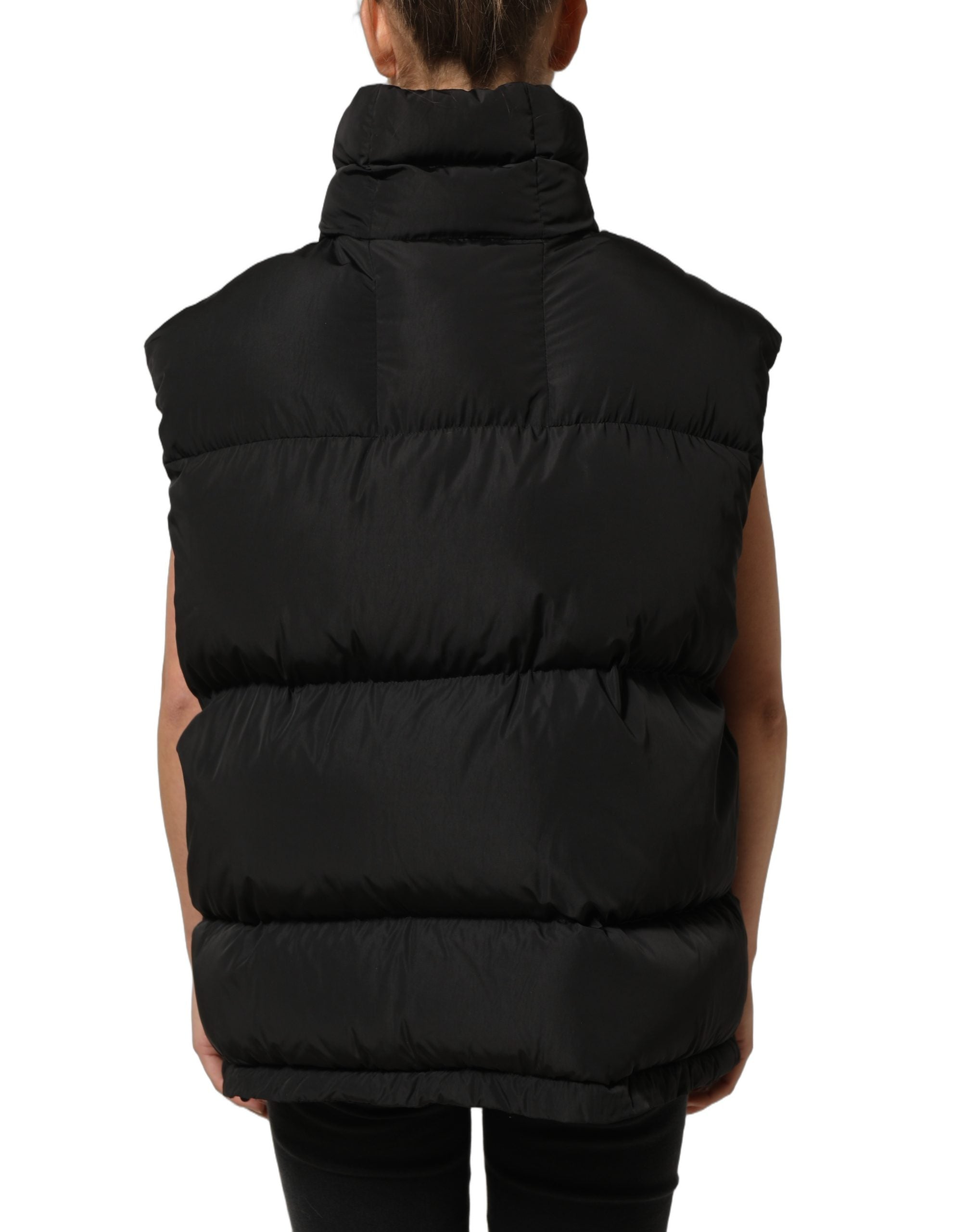 Dolce & Gabbana Black Polyester Sleeveless Padded Men Puffer Jacket