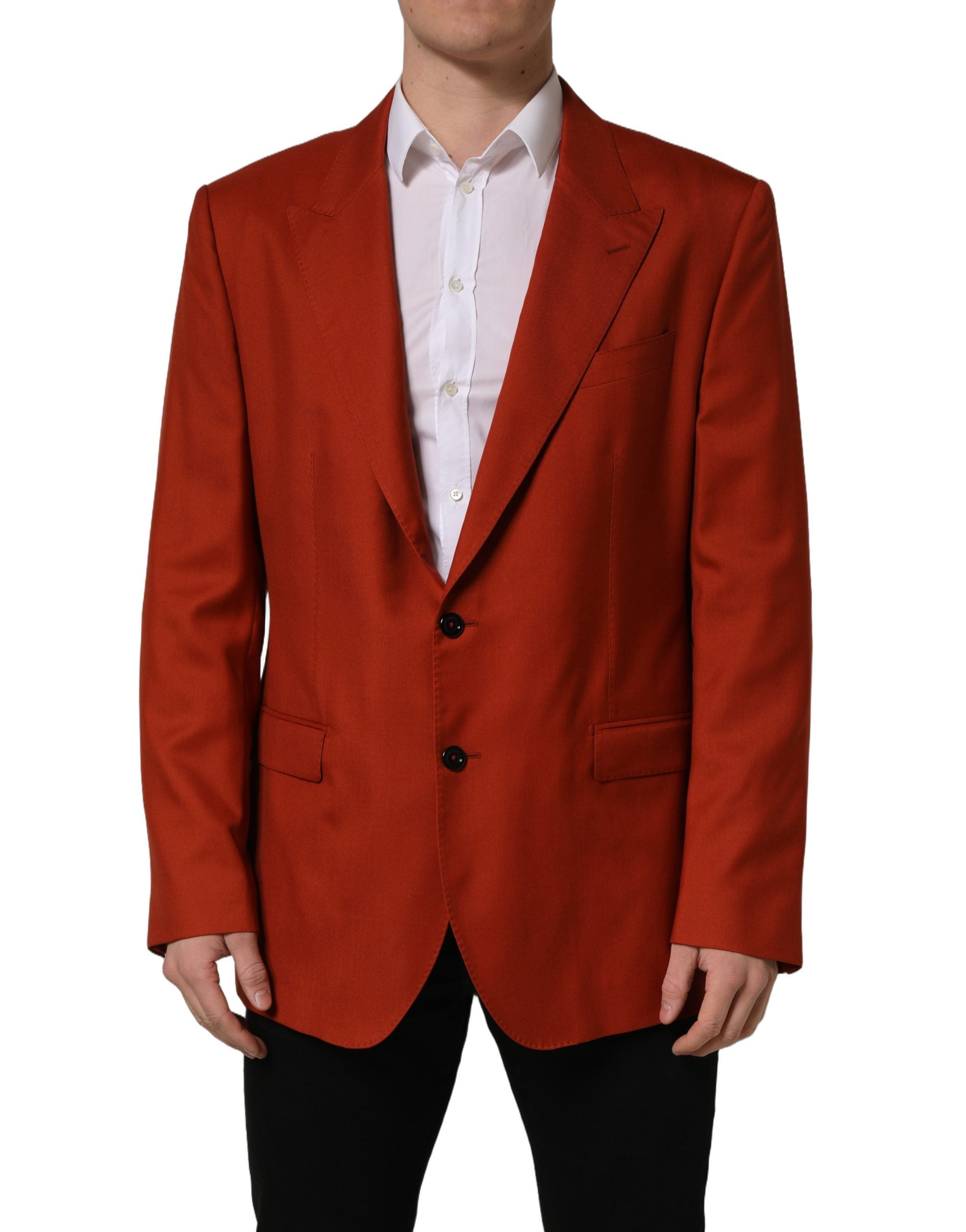 Dolce & Gabbana Red Cashmere Single Breasted Blazer Jacket
