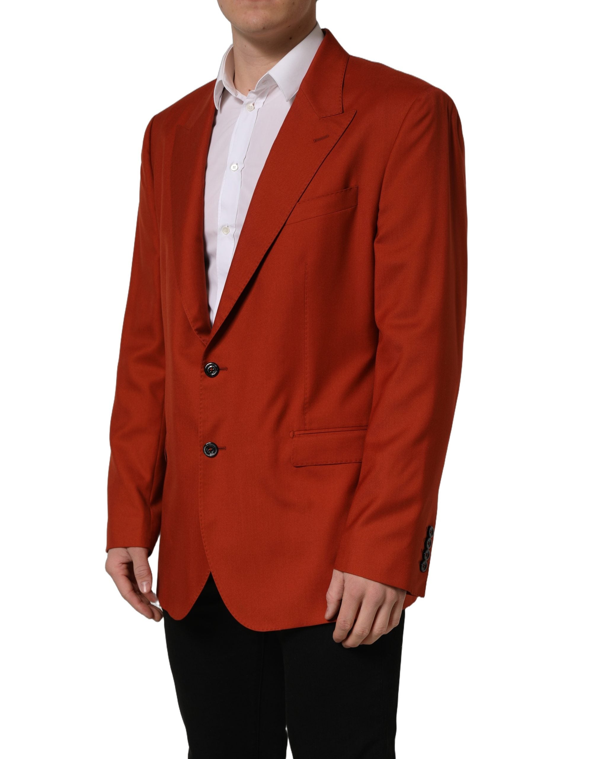 Dolce & Gabbana Red Cashmere Single Breasted Blazer Jacket