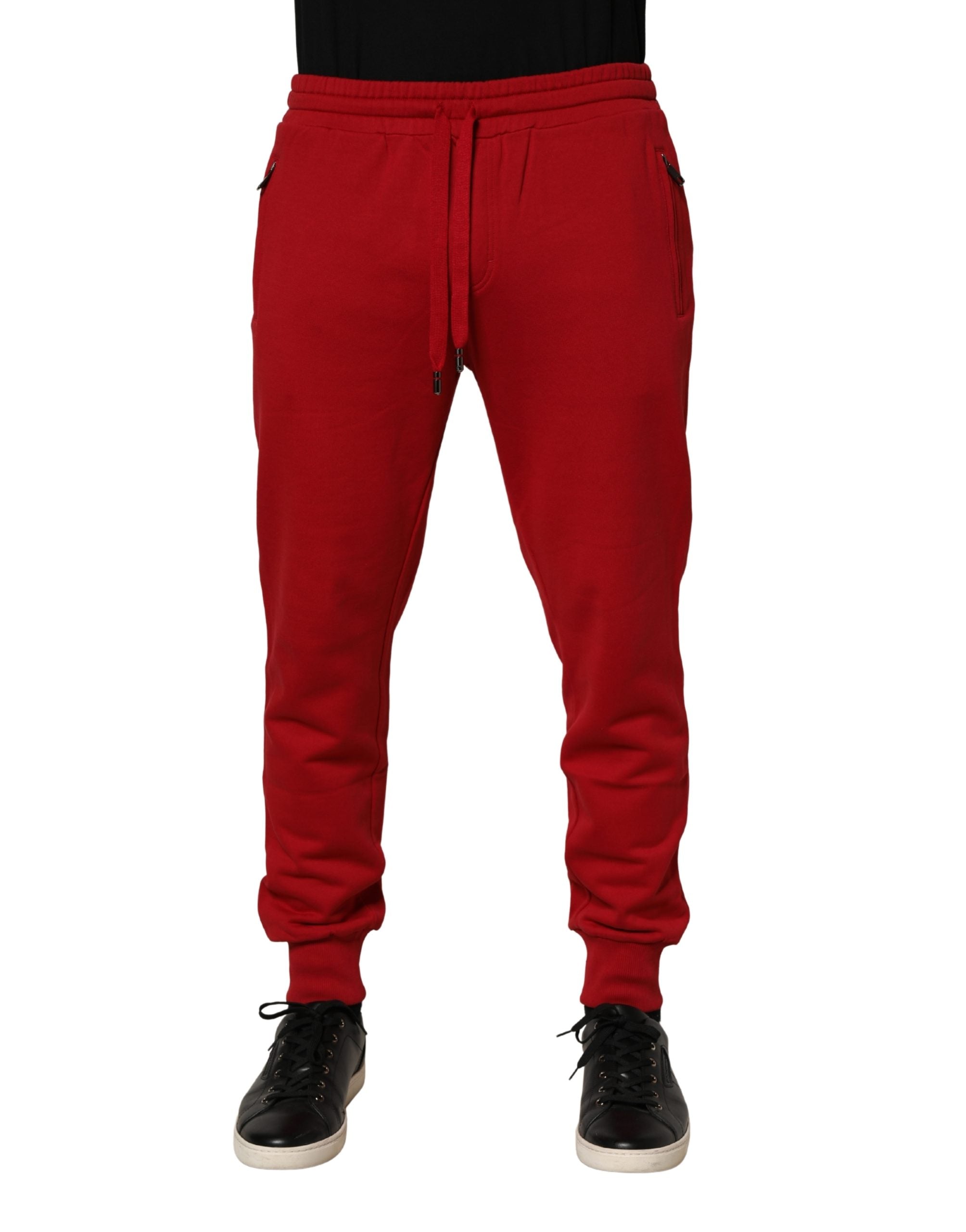 Dolce & Gabbana Red DG Logo Cotton Jogger Men Sweatpants Pants
