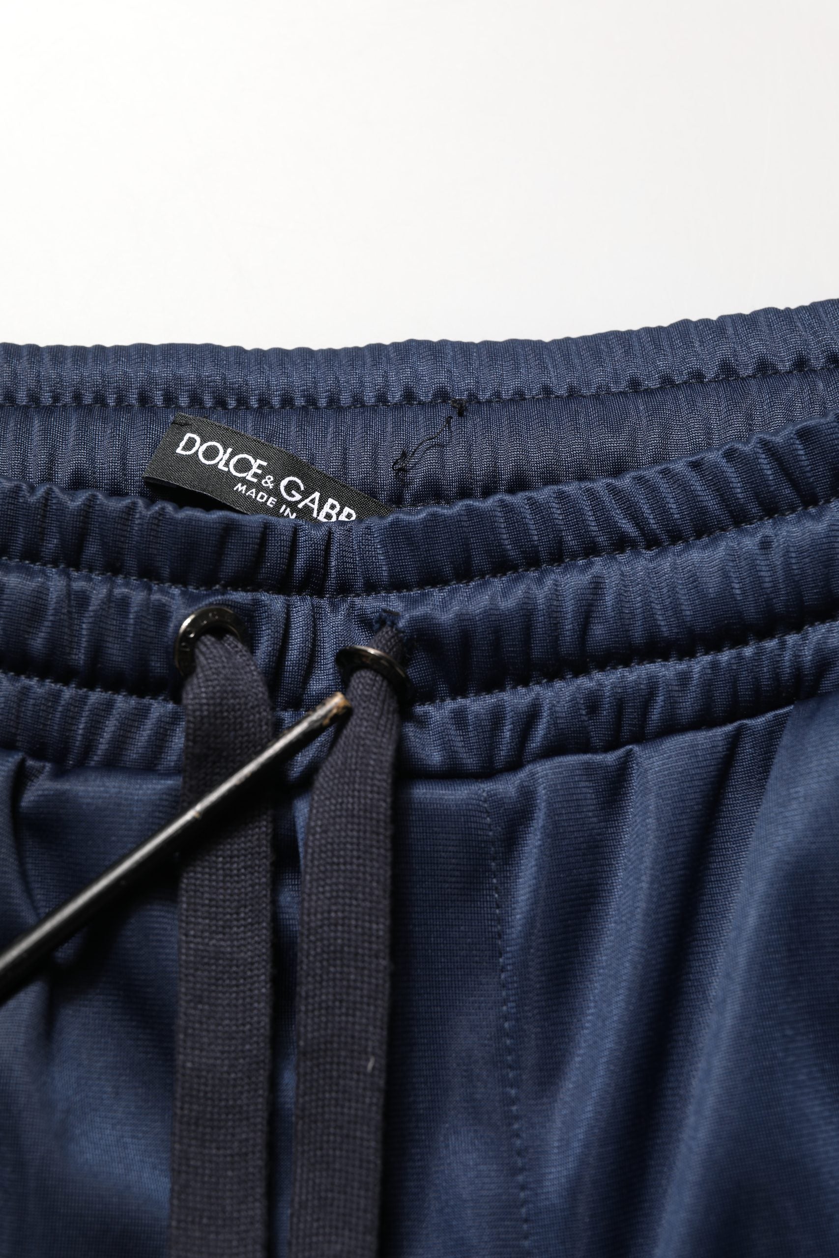 Dolce & Gabbana Blue White Drawstring Jogger Sweatpants Pants