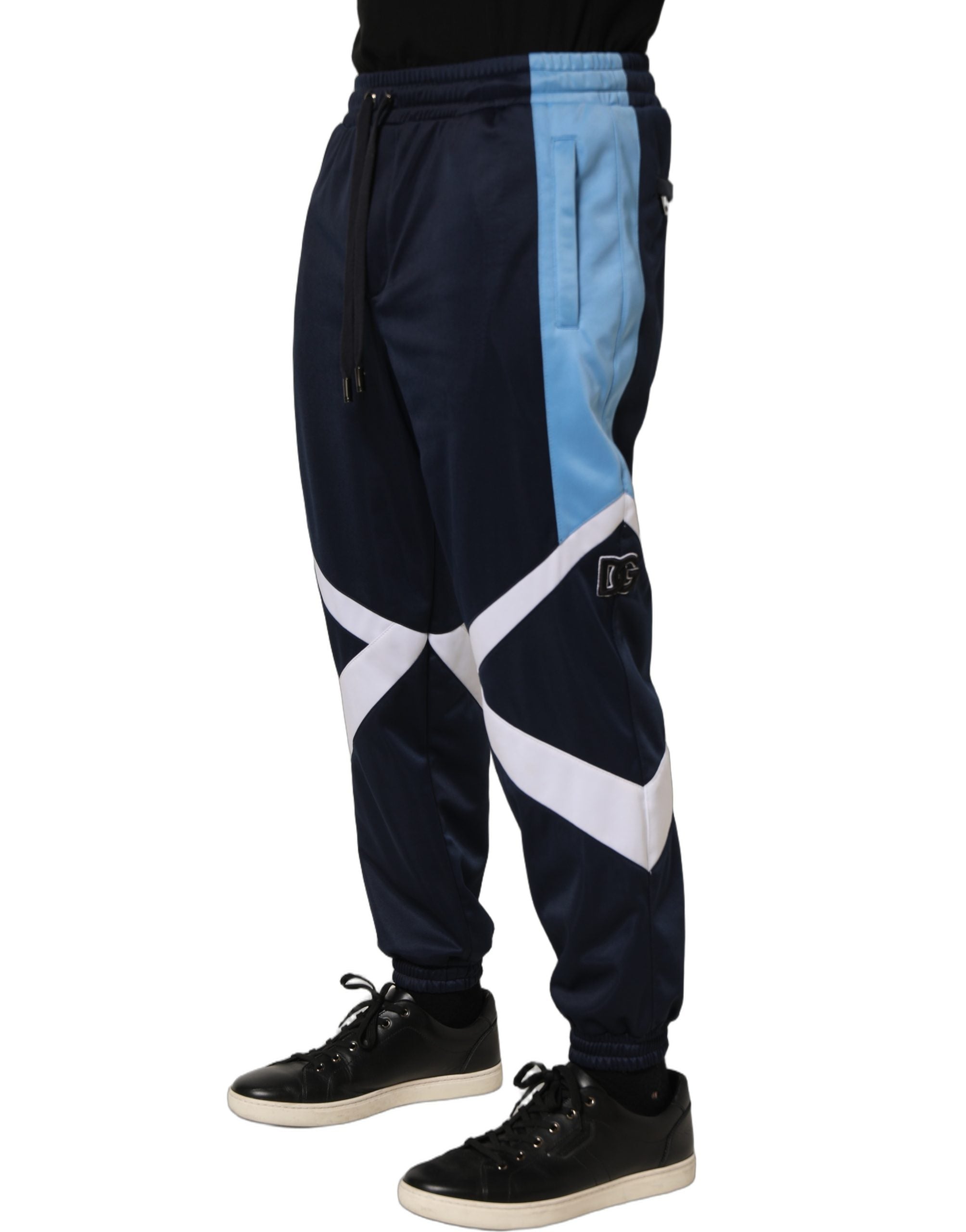 Dolce & Gabbana Blue White Drawstring Jogger Sweatpants Pants