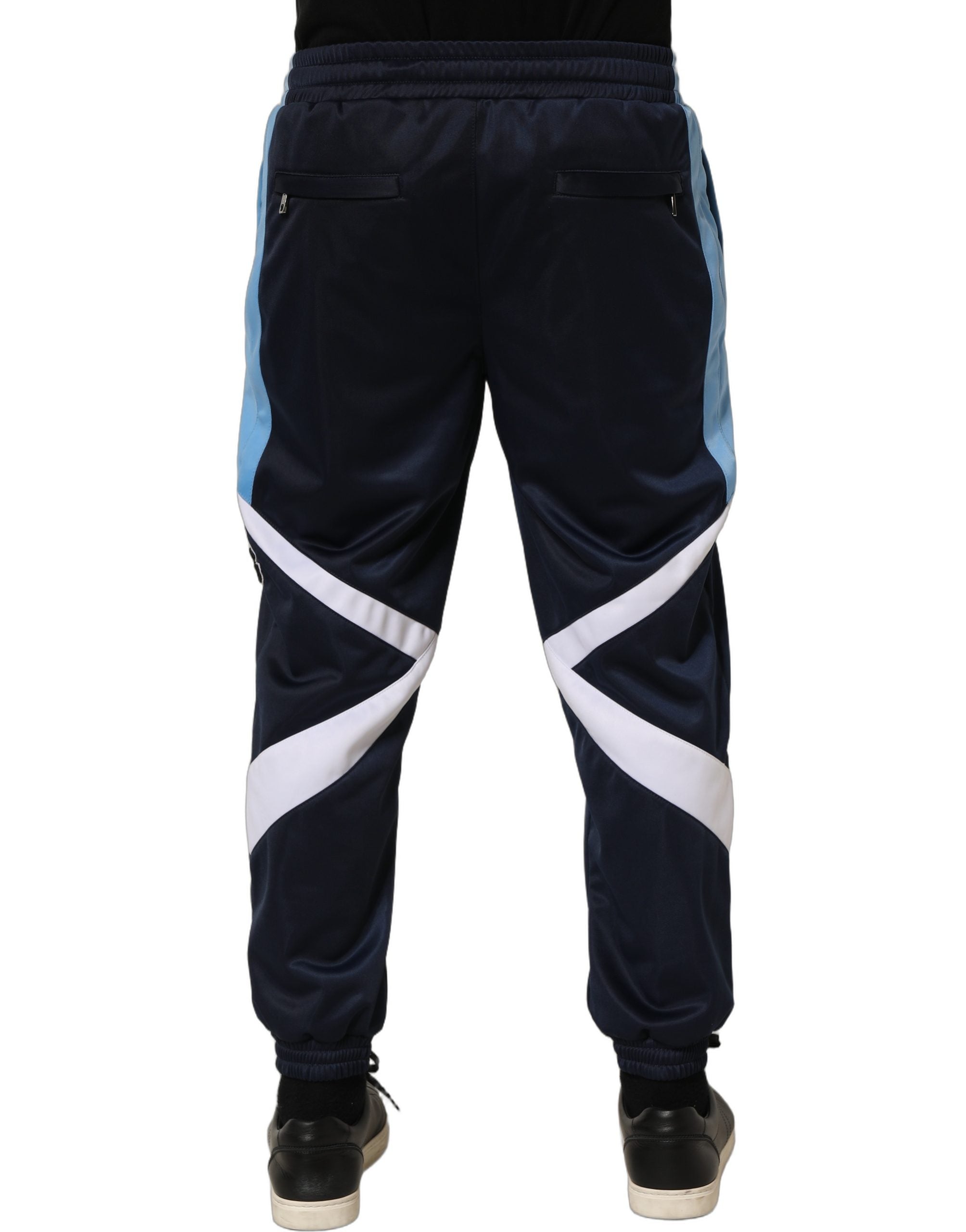 Dolce & Gabbana Blue White Drawstring Jogger Sweatpants Pants
