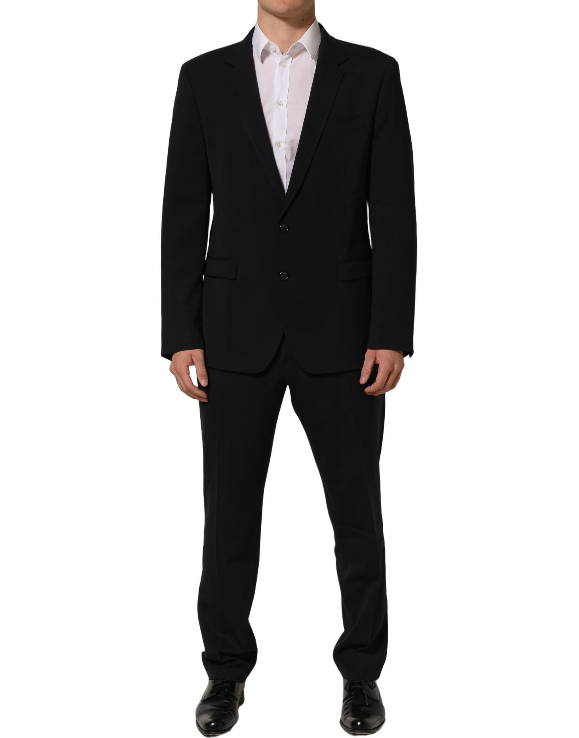 Dolce & Gabbana Black Wool Slim Fit Formal Men 2 Piece Suit