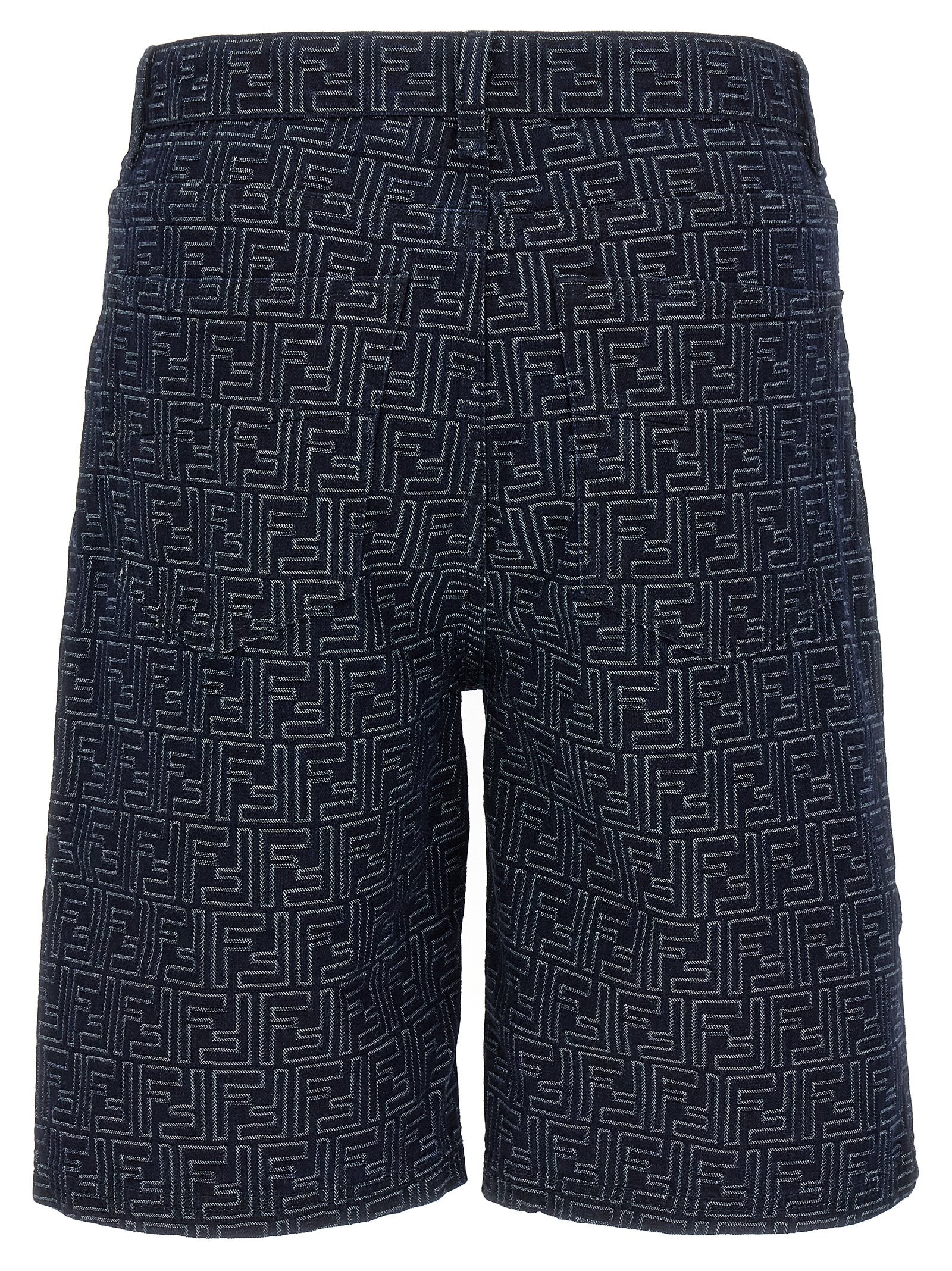 Fendi Blue Cotton Bermuda Shorts