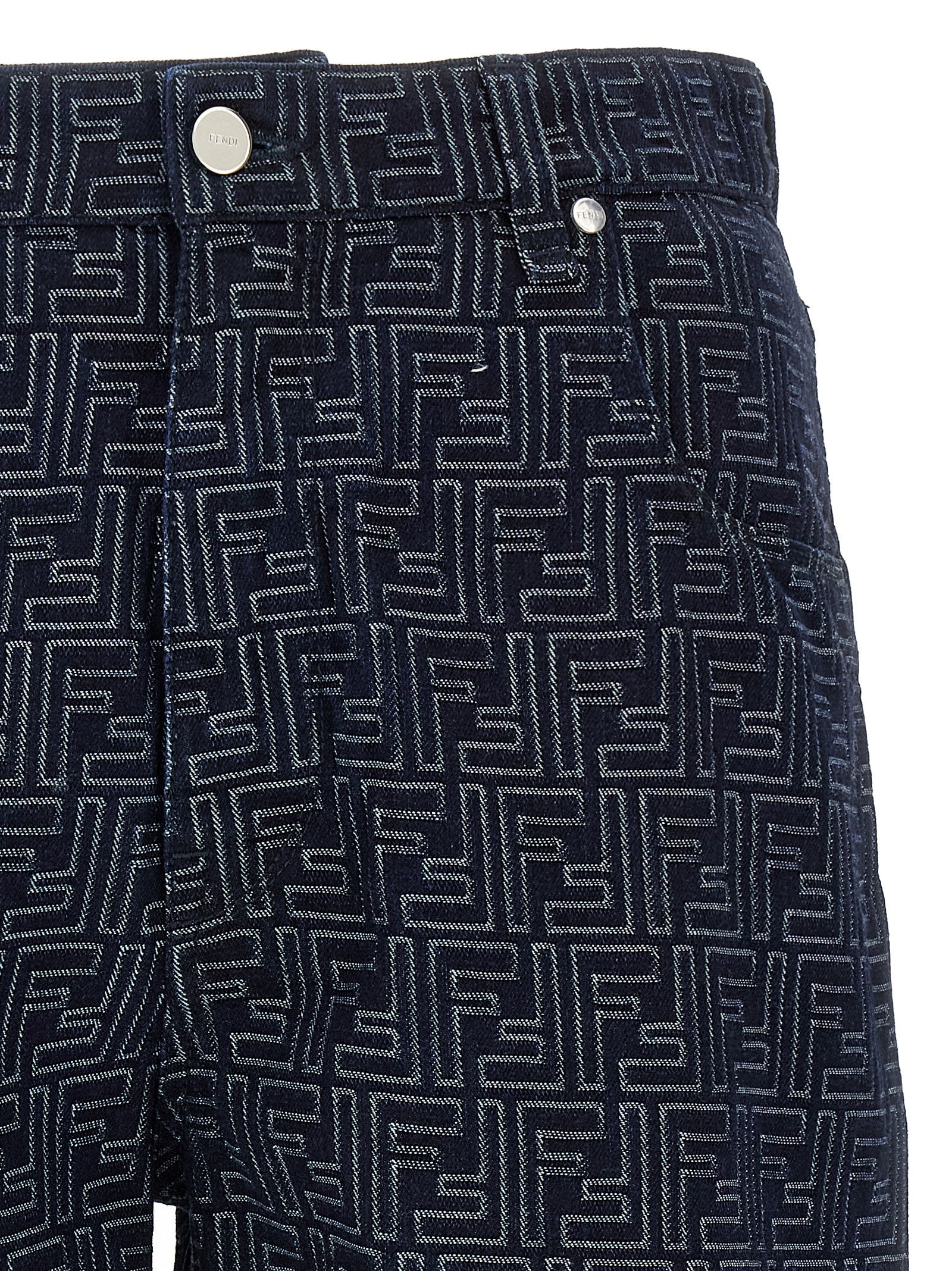 Fendi Blue Cotton Bermuda Shorts