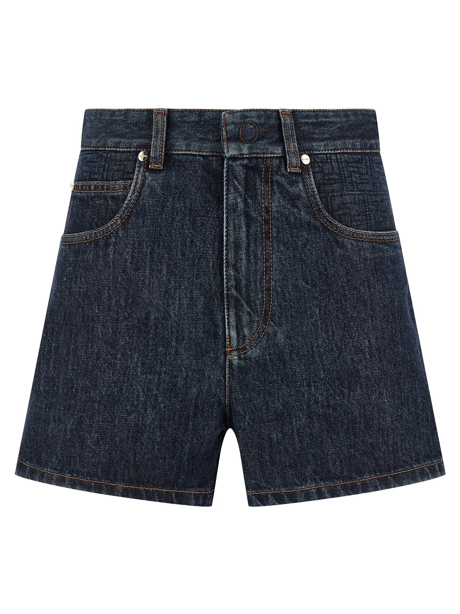 Fendi Blue Cotton Bermuda Shorts