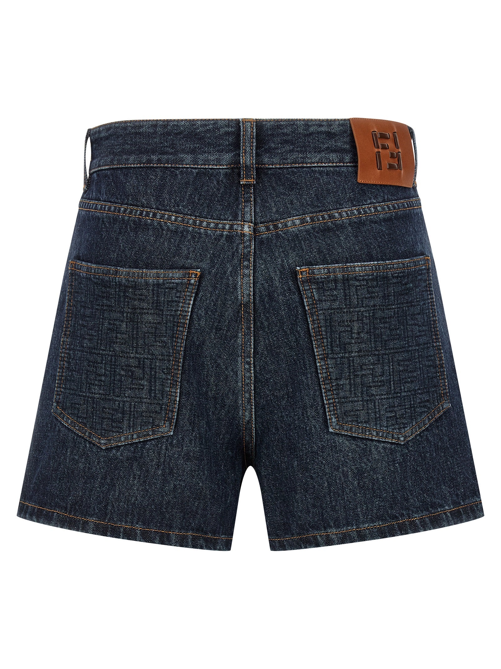 Fendi Blue Cotton Bermuda Shorts