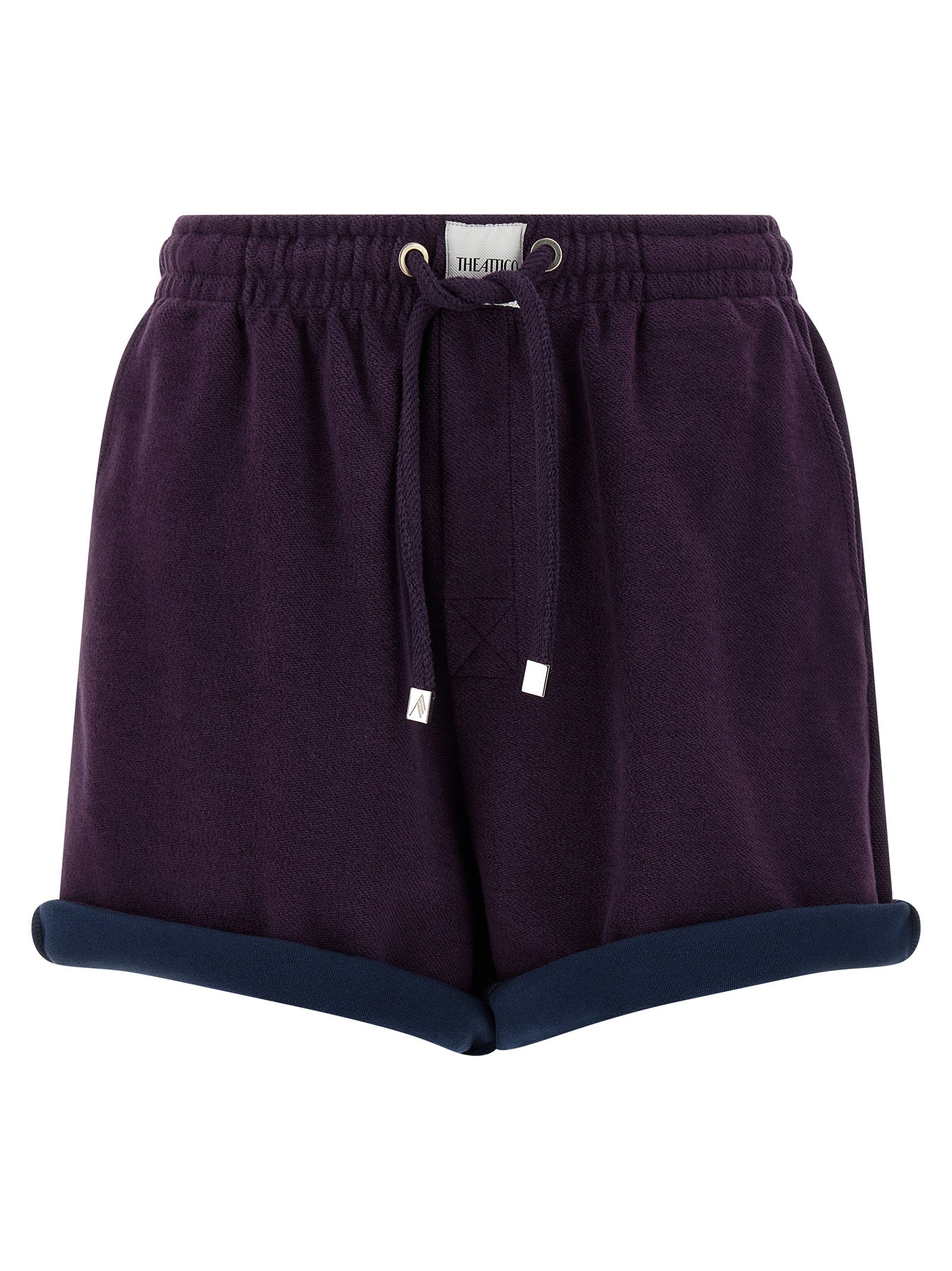 The Attico Purple Cotton Bermuda Shorts