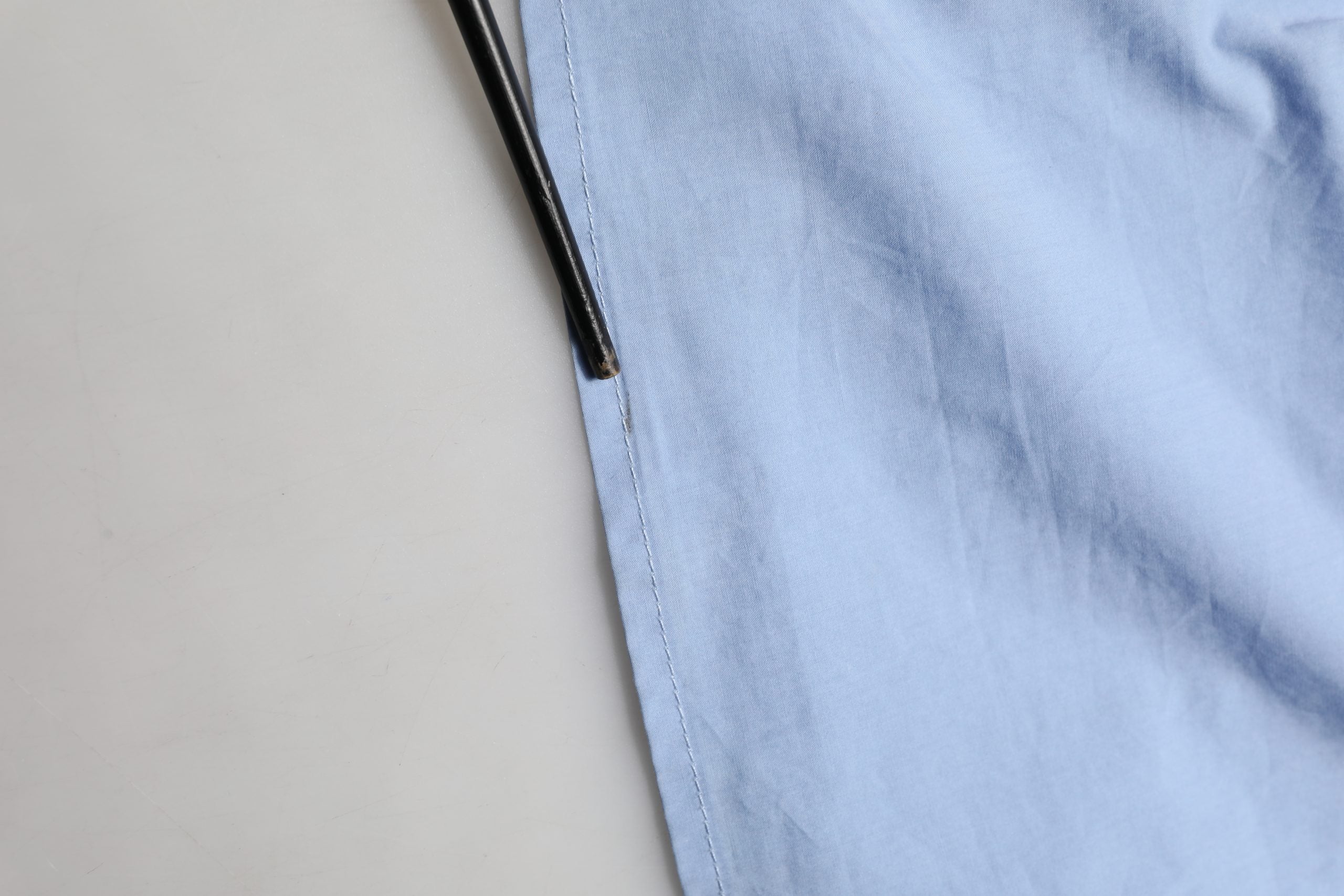 L'Autre Chose Light Blue Cotton Off Shoulder Long Sleeves Top