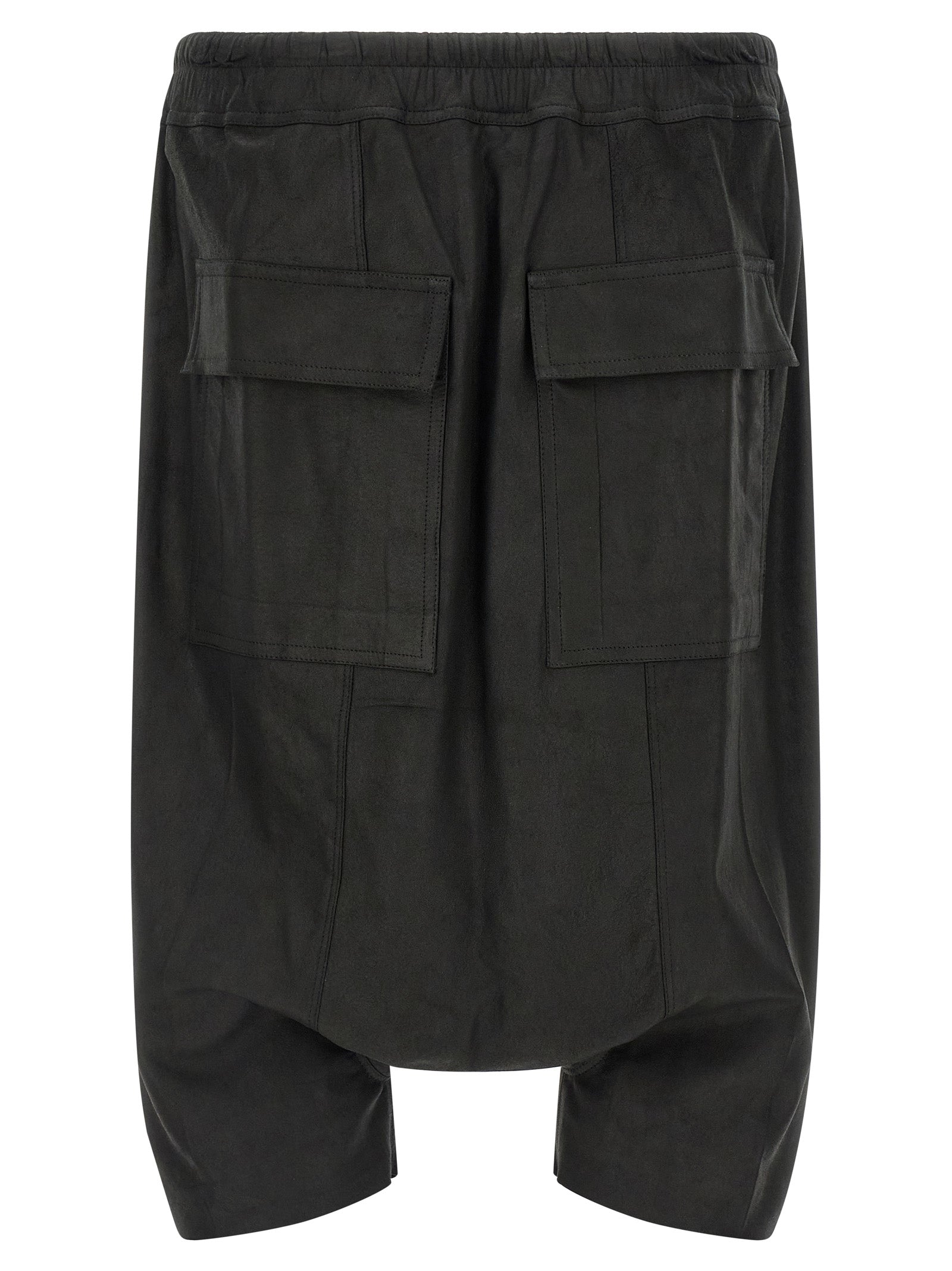 Rick Owens Black Lamb Leather Bermuda Shorts