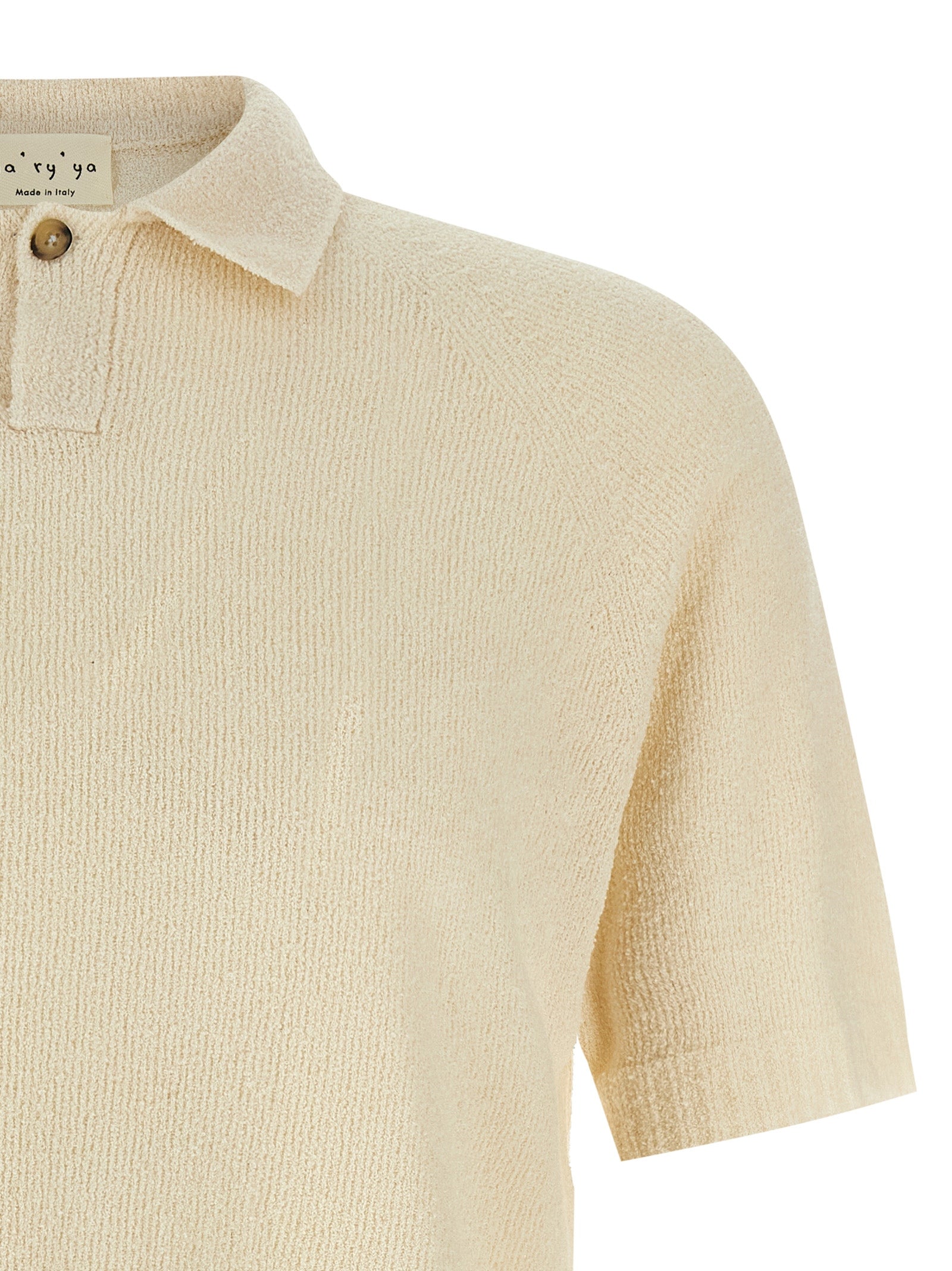 MA'RY'YA Beige Cotton Polo Shirt