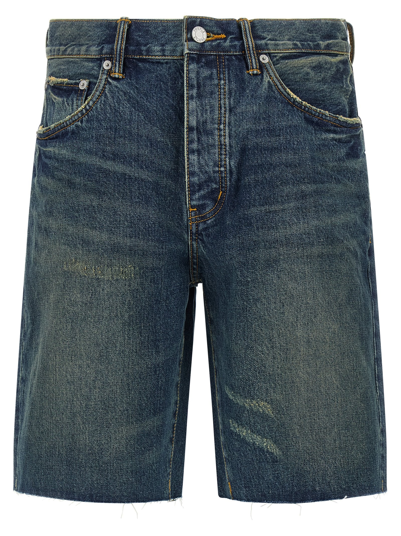 PURPLE Blue Cotton Bermuda Shorts