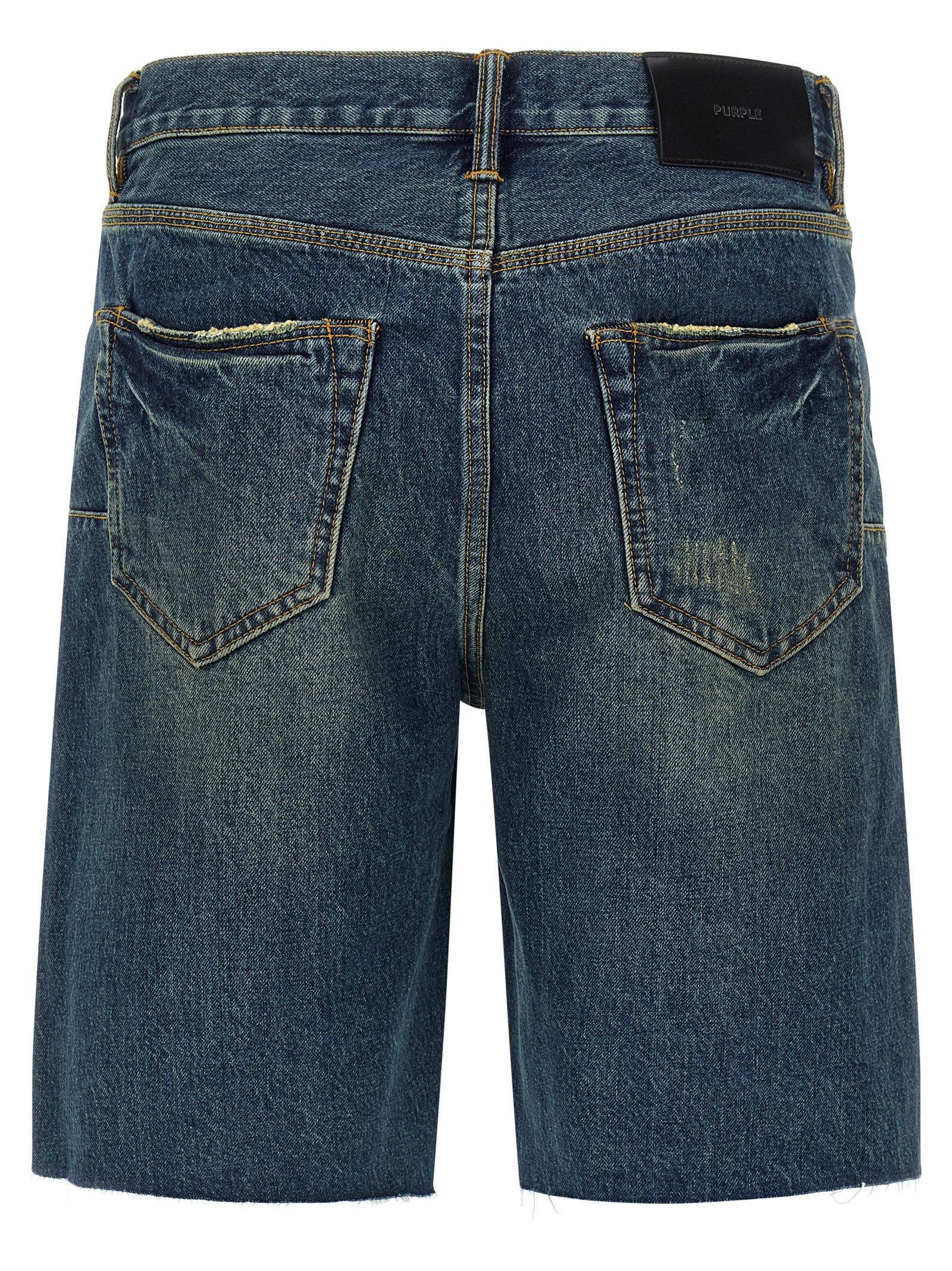 PURPLE Blue Cotton Bermuda Shorts