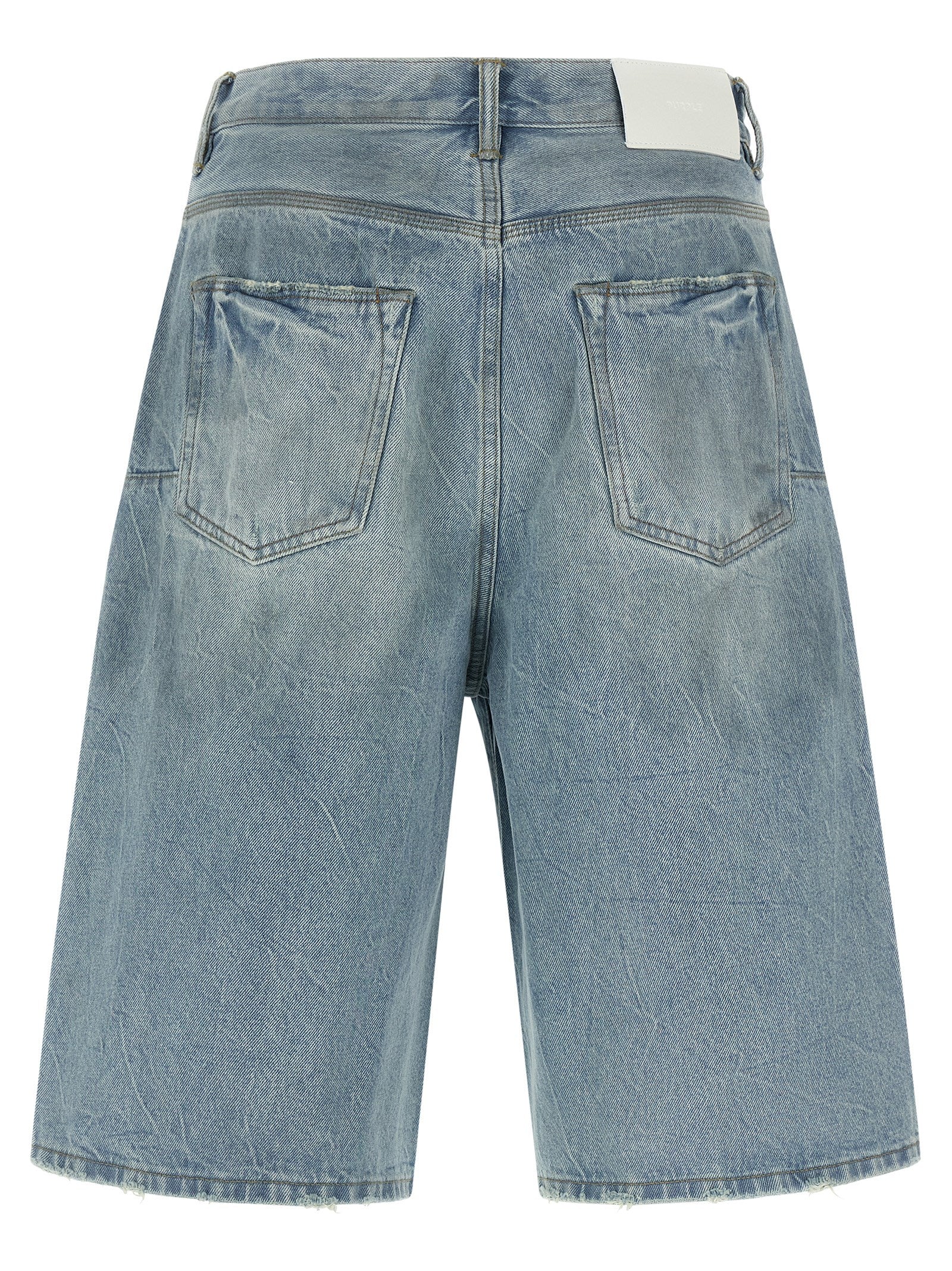 PURPLE Blue Cotton Bermuda Shorts