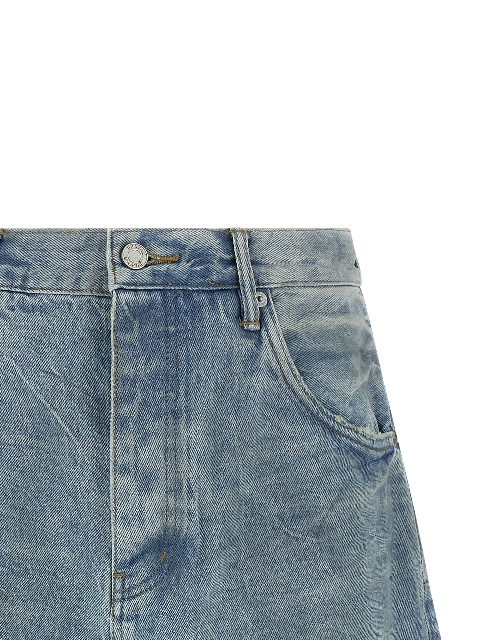 PURPLE Blue Cotton Bermuda Shorts